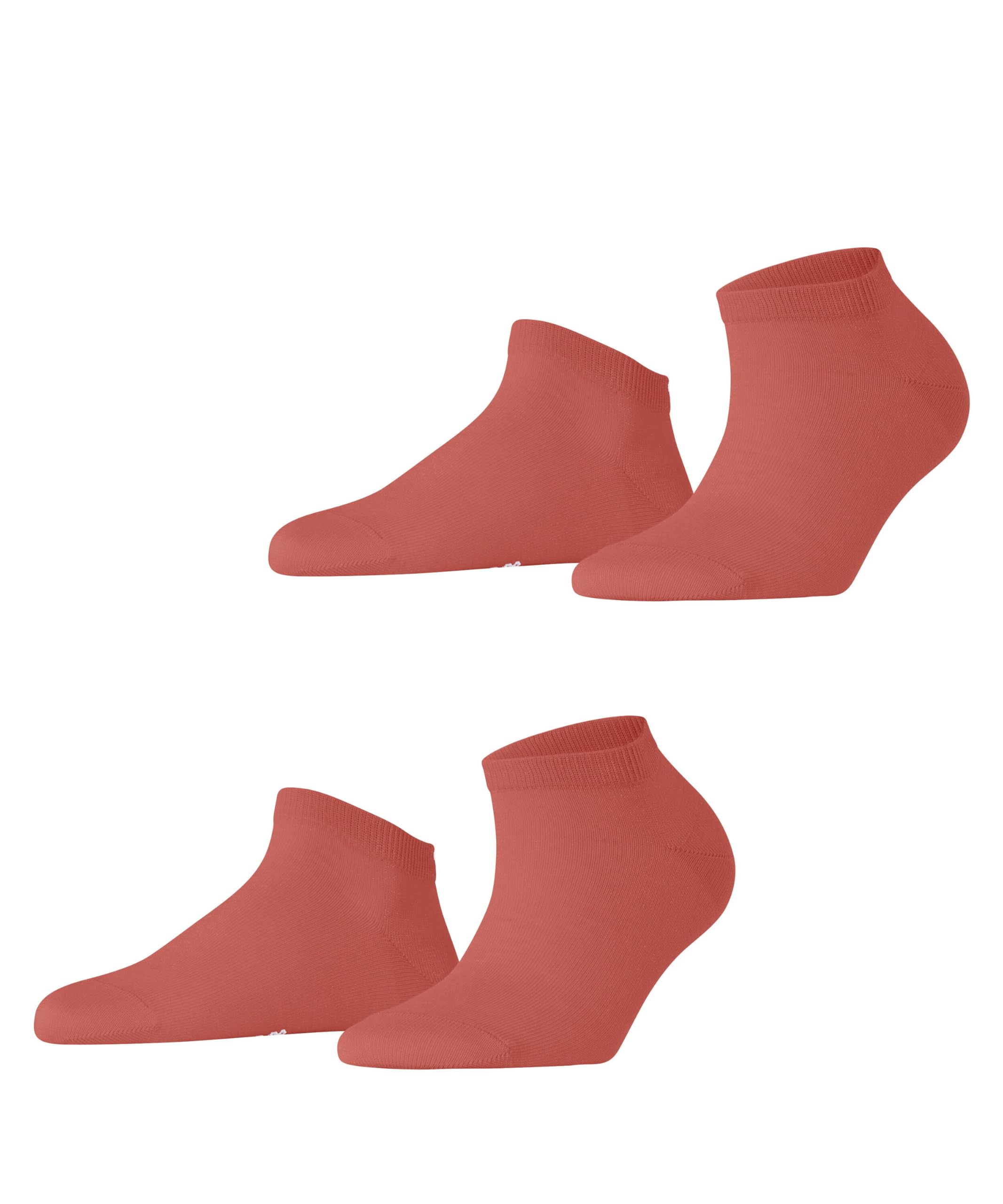 ESPRIT Women's Irisée Multipack W Sn Cotton Low-Cut Plain 2 Pairs Trainer Socks, Red Rust 8721, 2.5-5