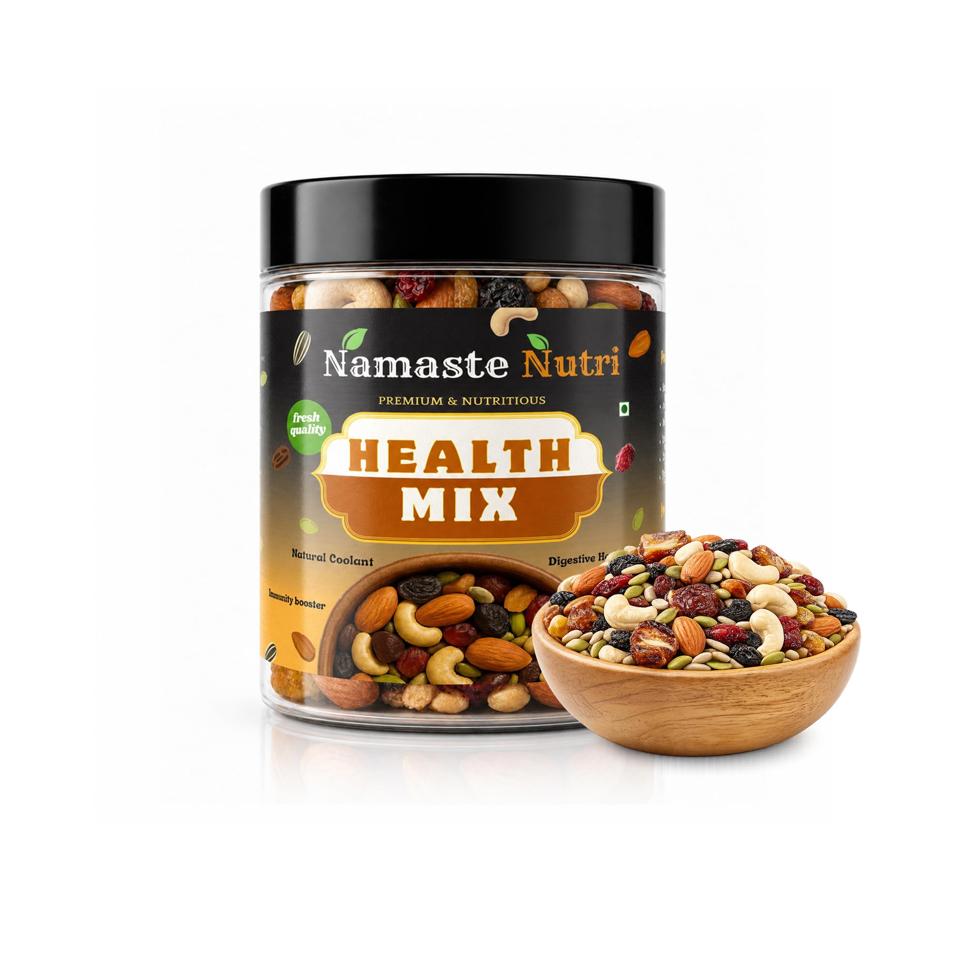 Namaste Nutri Healthy 8-in-1 Trail Mix 500g - Almonds, Cashews, Raisins, Dates, Cranberries, Pumpkin & Sunflower Seeds | High Protein Fiber Rich Energy Snack |-image-22