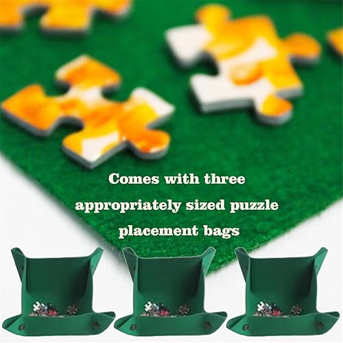 Miniatura 6 de Tapete de rompecabezas enrollable para rompecabezas de hasta 2000, 1500, 1000 piezas grandes y portátiles para guardar la mesa, cubierta con