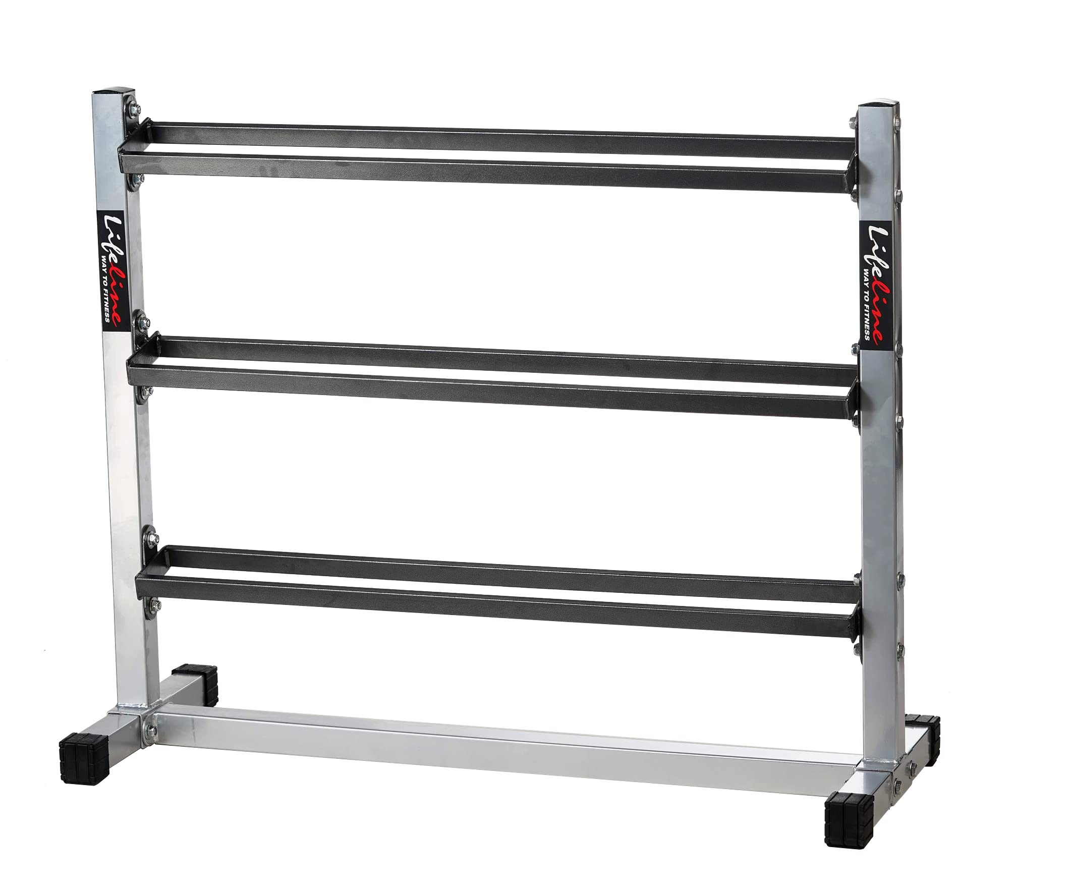 Lifeline Fitness LA-103 3 Tier Dumbbell Rack for Weight Storage Stand for Home/Commercial Gym, CRC Steel Tube, Made in India, Free Installation Assistance-image-13