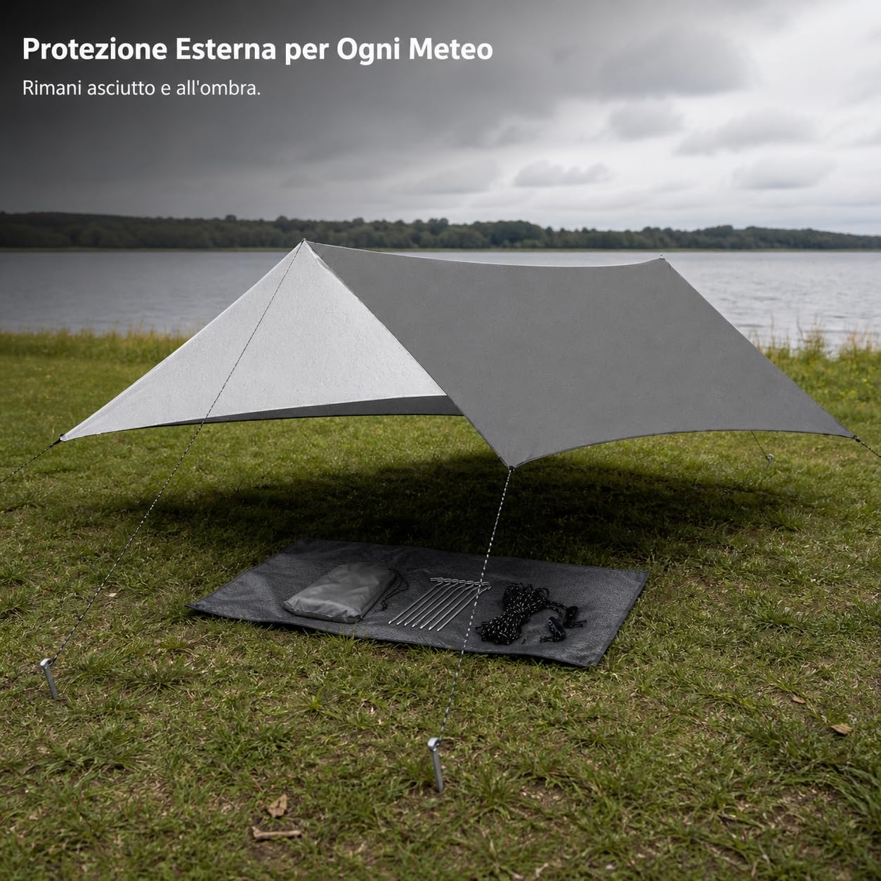 Campeggio Impermeabile, Poliestere, size to 1 | poliestere - picnic, include corde, picchetti - alluminio - impermeabilità 2000mm, per avventura, per pioggia