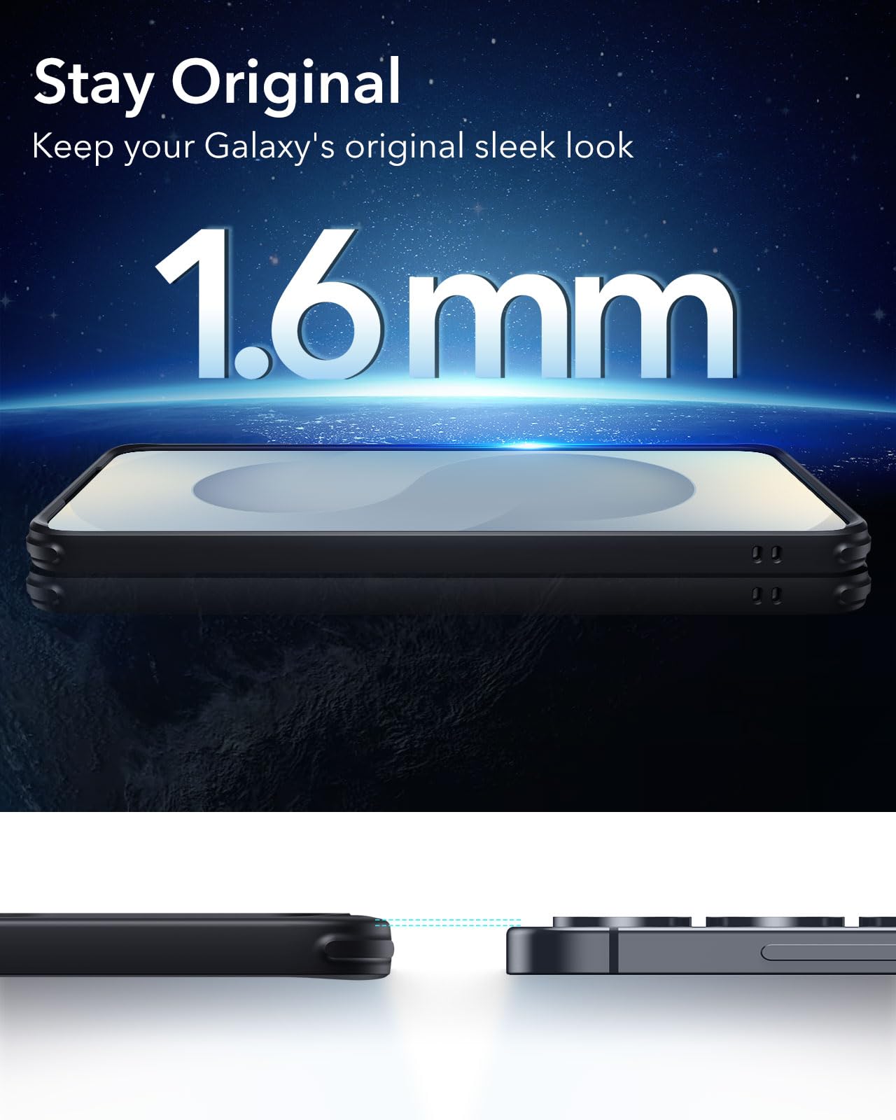 ESR Cover per Galaxy 2025 Plus, Compatibile con MagSafe, Cover magnetica, Protezione di grado militare, Resistente all’ingiallimento, Serie Classic, Nero Opaco