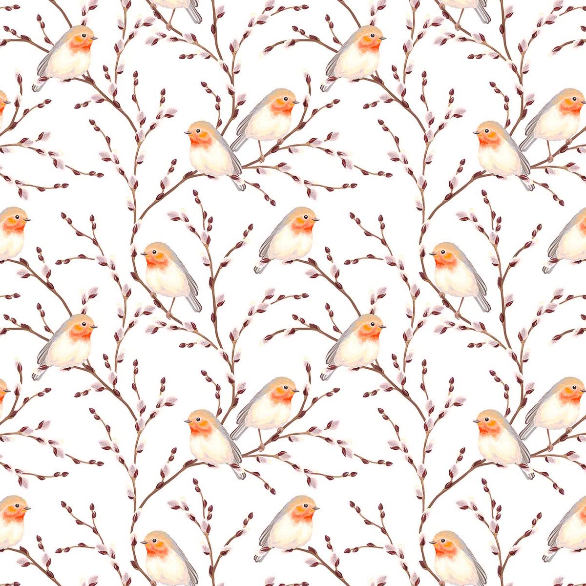 100% Cotton Christmas Fabric Material Sold by The Metre 140cm Wide - Winter Robin - CC486 - Fat Quarter
