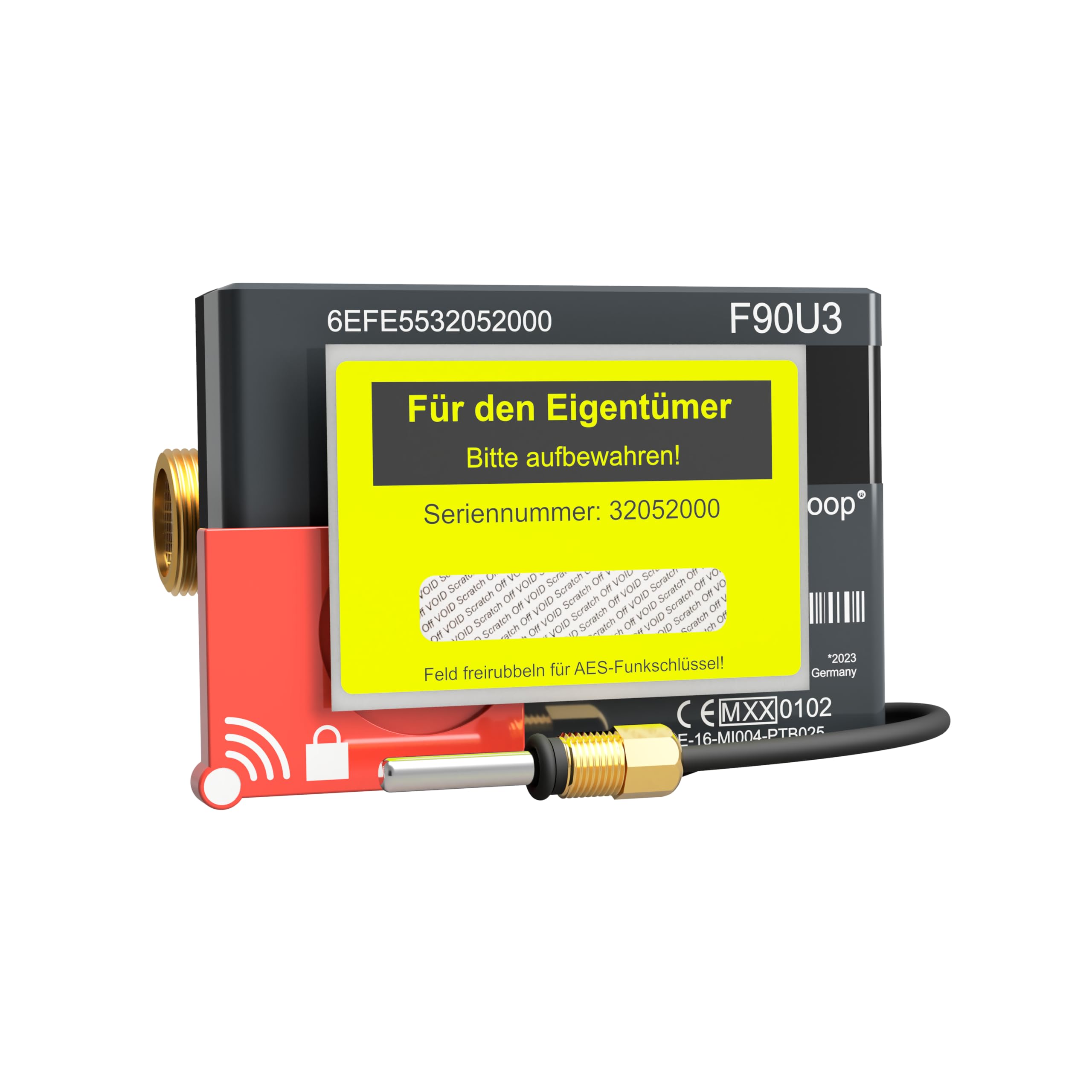 Ultraschall-Funk-Wärmezähler F90U3 Qp2,5 DN20mm Baulänge 130mm 1 Zoll Anschlussgewinde, abnehmbare Anzeigeeinheit inkl. Funk OMS 868 MHz und AES-Schlüssel Eichung 2025 gültig bis 2031