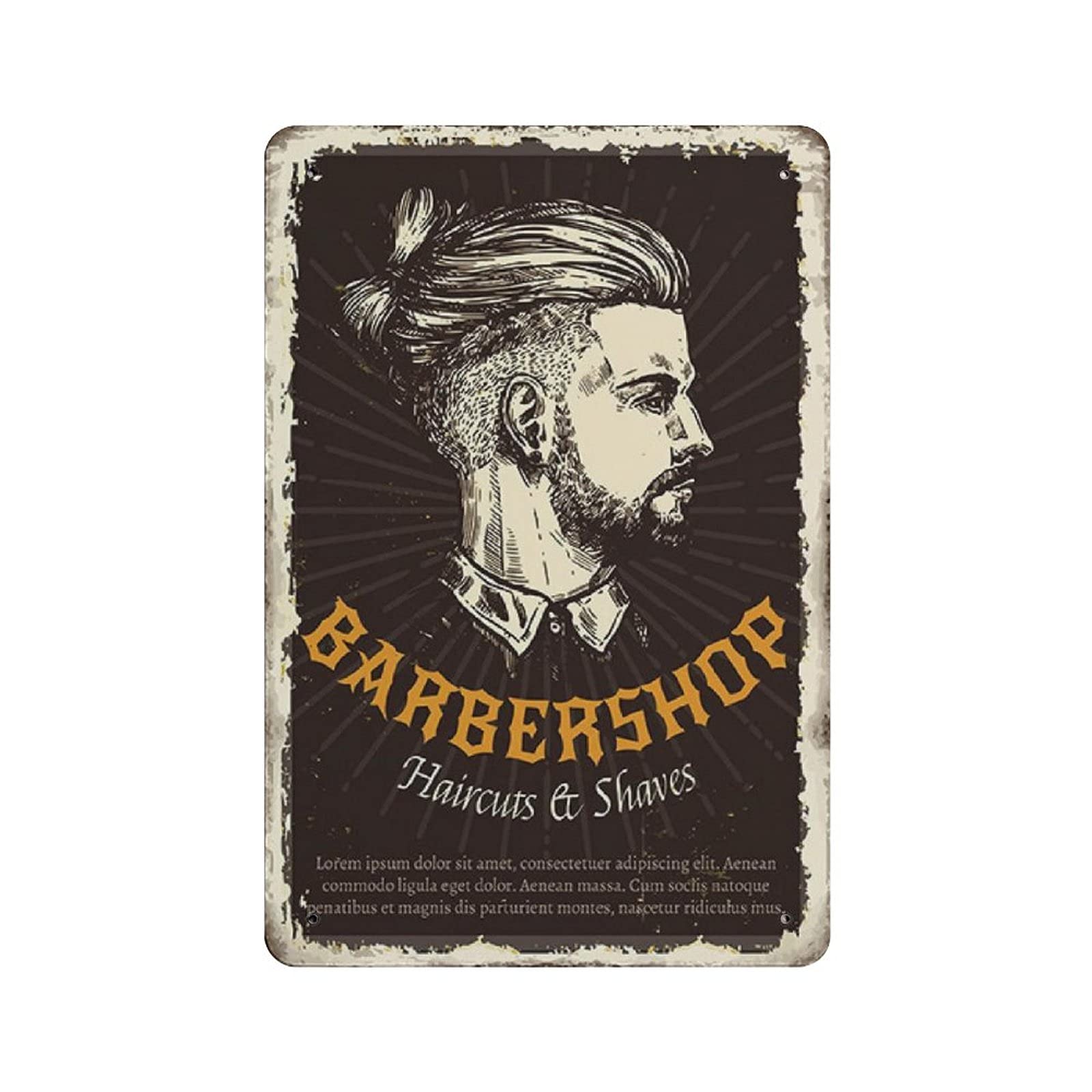 Metal Tin Sign Barbershop Haircuts Vintage Tin Poster Metal Sign Wall Decoration Country Kitchen Home Garage Decor 12"x8"
