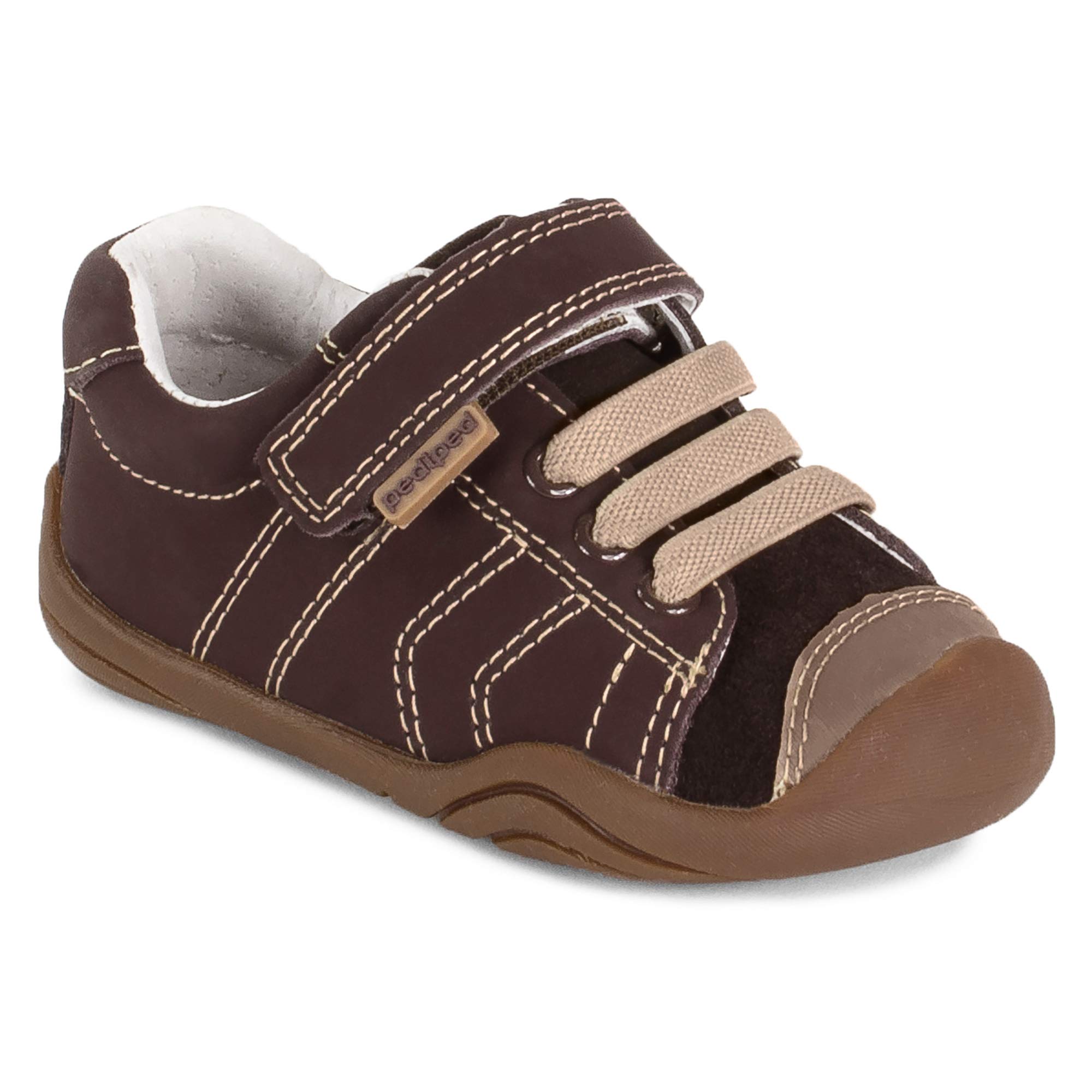 pediped Baby Grip Jake Sneaker, Brown, 20 E EU Toddler (5.5 US)