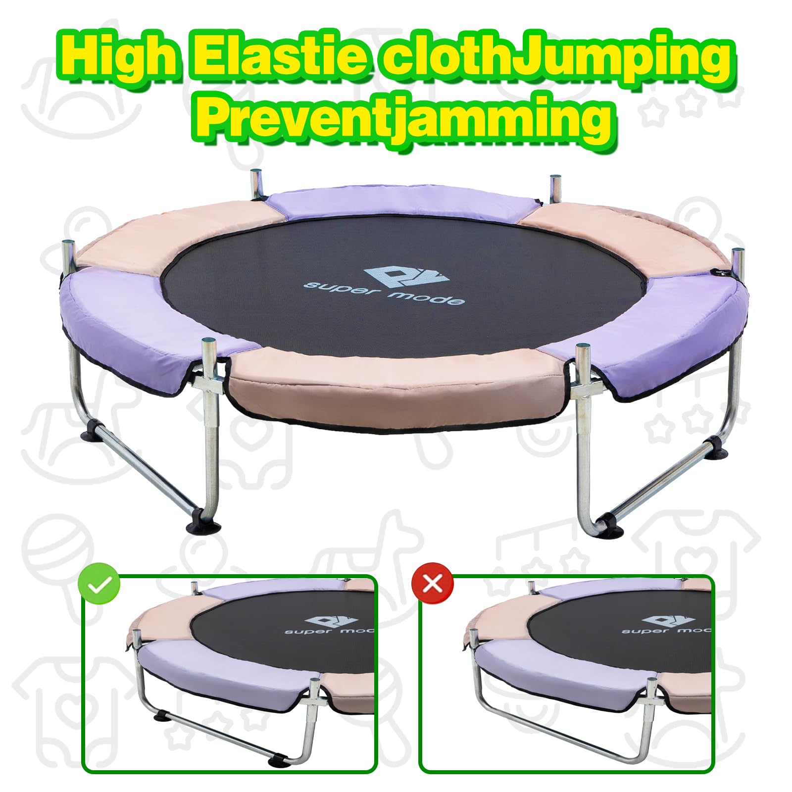 Trampolín para niños, 5 pies ajustable para niños pequeños, trampolín de bebé para interiores y exteriores con red de cierre, diseño seguro sin huecos, regalos para niños y niñas