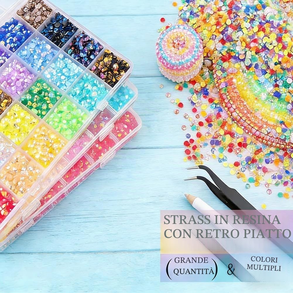 Bedazzling Kit con colla, 40 colori, 40000 pezzi, strass Bedazzle per artigianato e fai da te