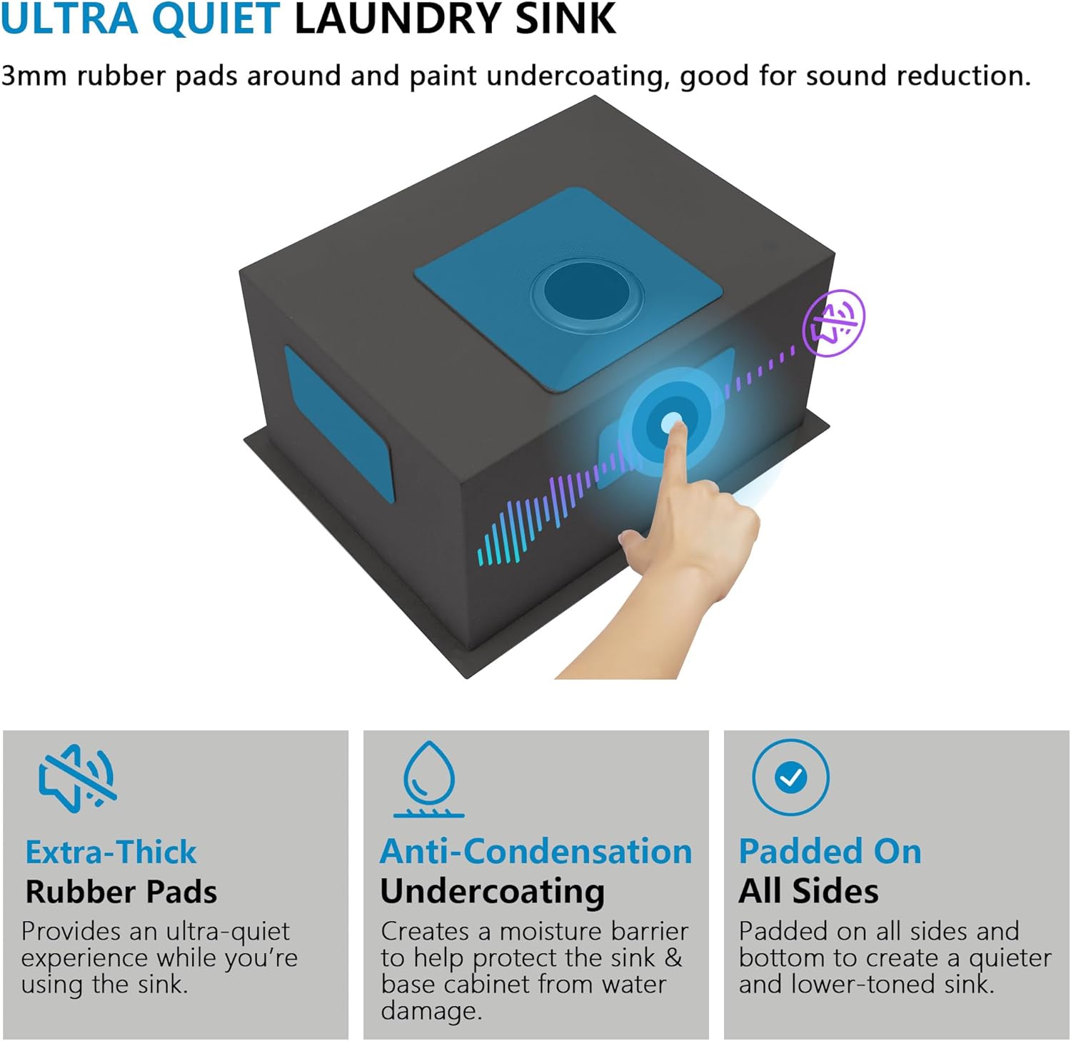 21 Undermount Laundry Sink - Fulorni 21"x18" Laundry Room Utility Tub Sink Under Counter 16 Gauge 304 Stainless Steel 12 Inch Deep Single Bowl Basin