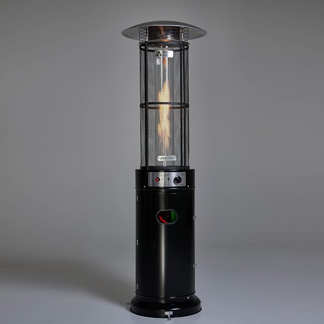 REALGLOW Heatmaster 15KW Flame Patio Heater in black with Glass Tube