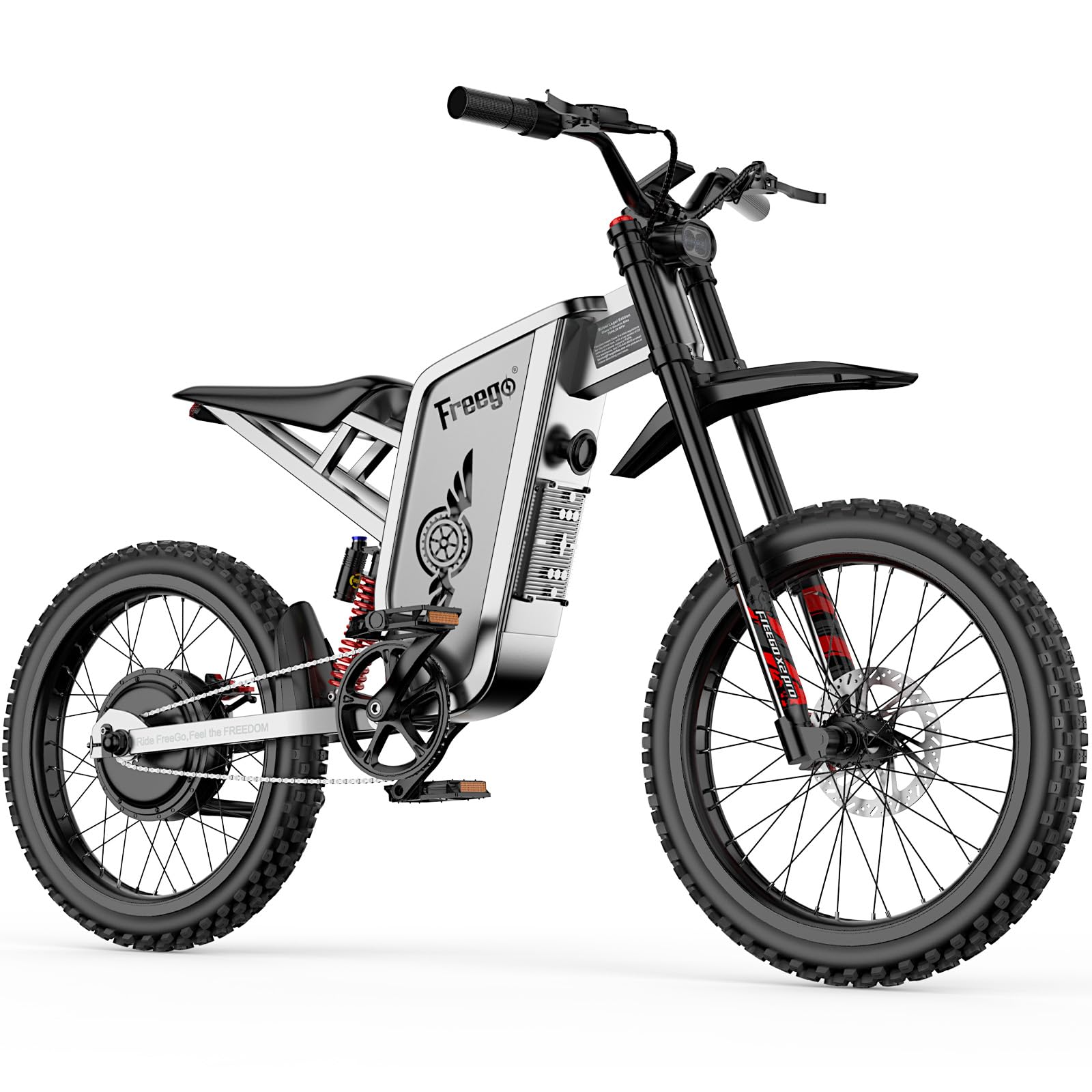 Freego 50Mph Electric Dirt Bike for Teens Adults, X2Pro Electric Motorcycle 6000W(Peak) Motor,60V/30Ah Battery, 60Mile E Moto Off Road Electric Mountain Bicycle, 19