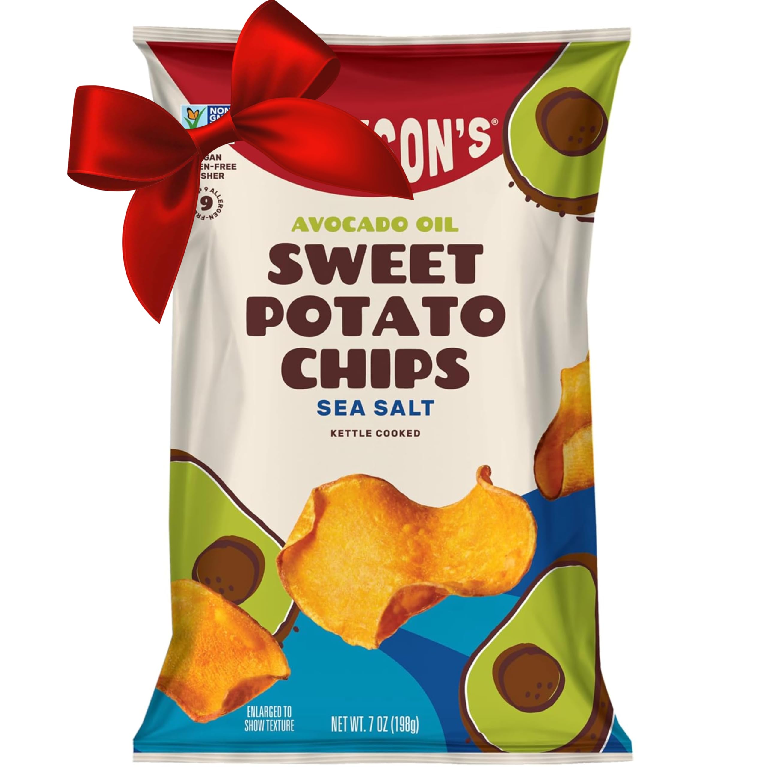 Jackson’s Sweet Potato Kettle Chips with Sea Salt made with Premium Avocado Oil (7 Ounce, Pack of 6) - Allergen-friendly, Gluten Free, Peanut Free, Vegan, Paleo Friendly - Shark Tank Product