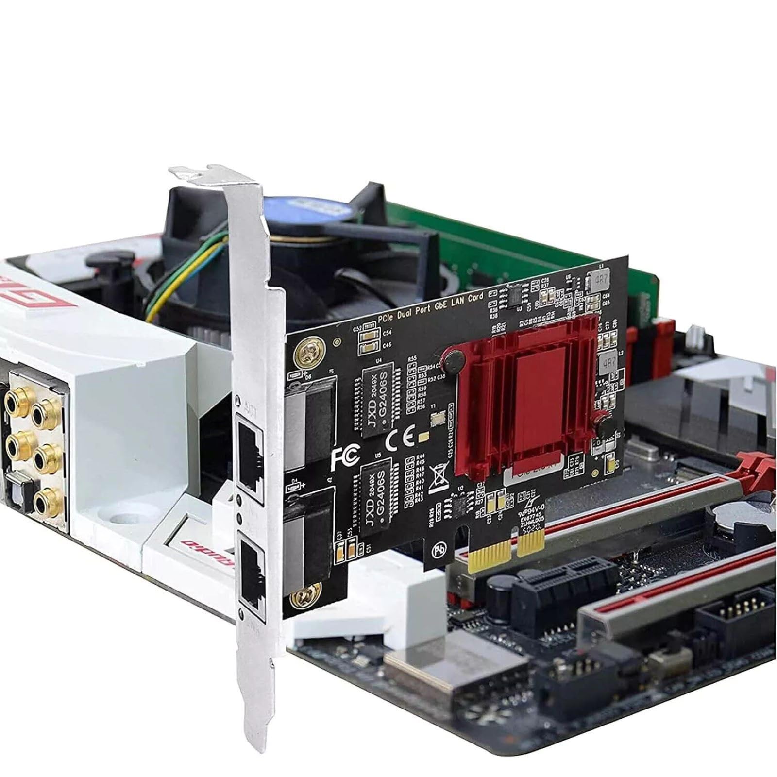 Dwuportowy gigabitowy adapter sieciowy PCIE 1000M PCI Express Ethernet Adapter z niską przegrodą
