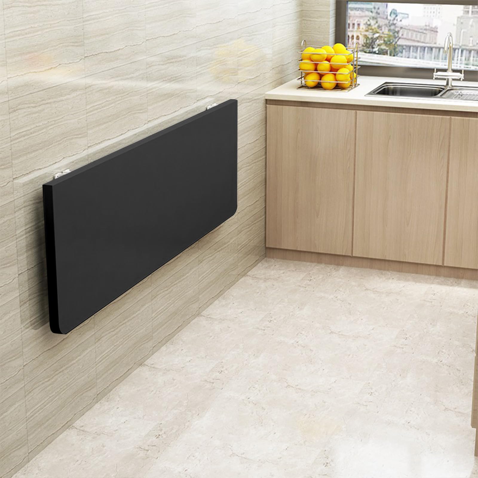 Mesa plegable de pared – Mesa plegable flotante – Mesa plegable con tapa de pared – Escritorio de ordenador, mesa de cocina, pequeña casa, multifunción, mesa de comedor plegable (80 x 50 x 1,6 cm),