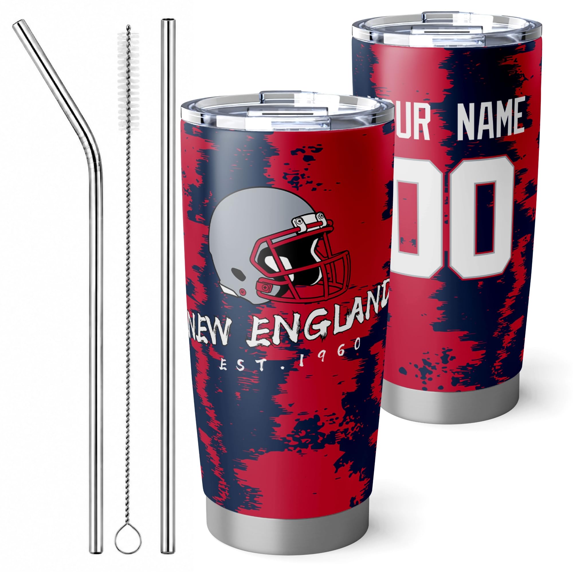ANTKING New England Tumbler 20oz Travel Mug Custom Number Name Gifts
