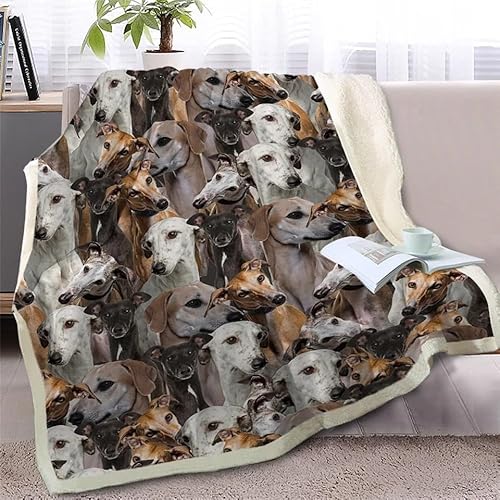 Biafra Hound Whippet Blanket Fluffy Throw Blanket For Bed Sofas, Soft Warm Fleece Blankets And Throws, Double Size 150X200cm