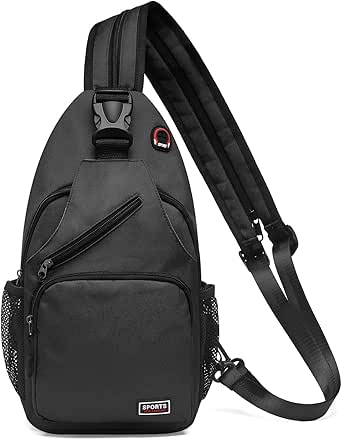 SUIKIHUM Sac convertible 3-en-1 — bandoulière, sac à dos et pochette avec prise pour écouteurs
