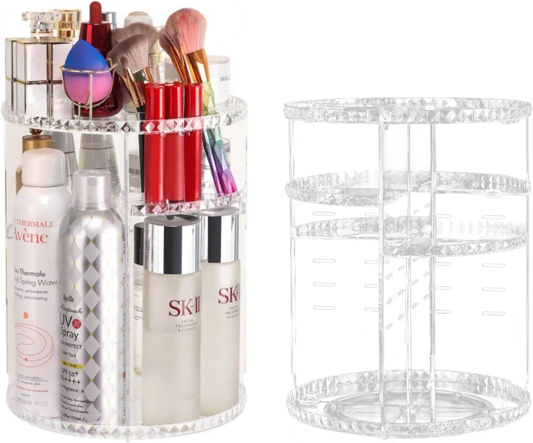 UZHNOE Make Up Organiser Rotatable 360° Rotating Makeup Organiser
