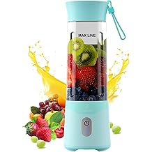 COKUNST 18oz Portable Blender, USB Rechargeable Personal Size Blenders, Smoothie Blender with 6 Blades for Protein &amp; Shakes, Mini juicer with Extra Handle Lid for Travel Sports Outgoing, Green