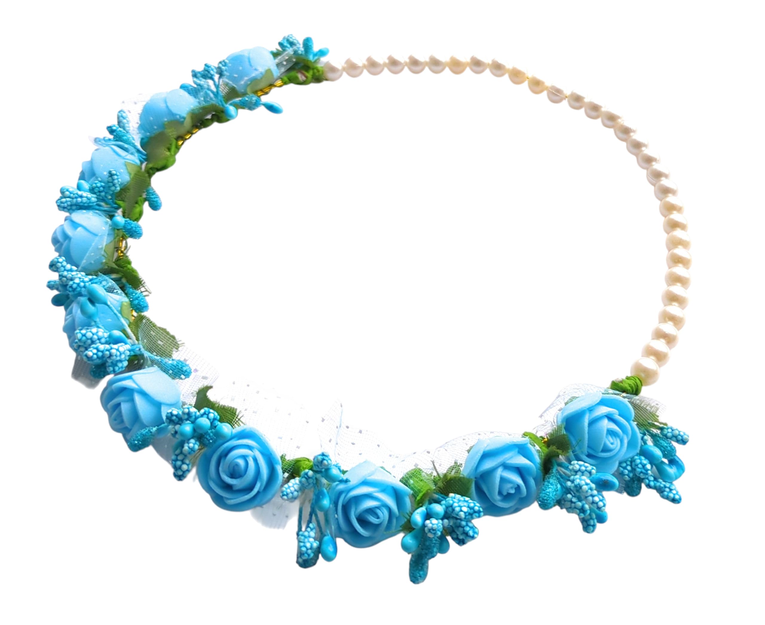 Pearl Floral Crown Tiara Headband, Rose Wedding Hair Accessory, Multiple Colours Available (Pack of 1)-image-22