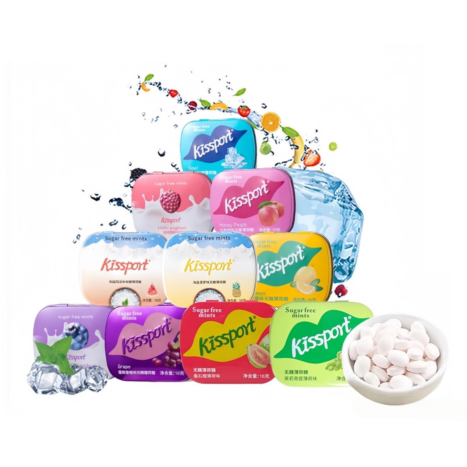 Amazon.co.jp: ミントタブレット 約40粒 ×10個 10種類フルーツ