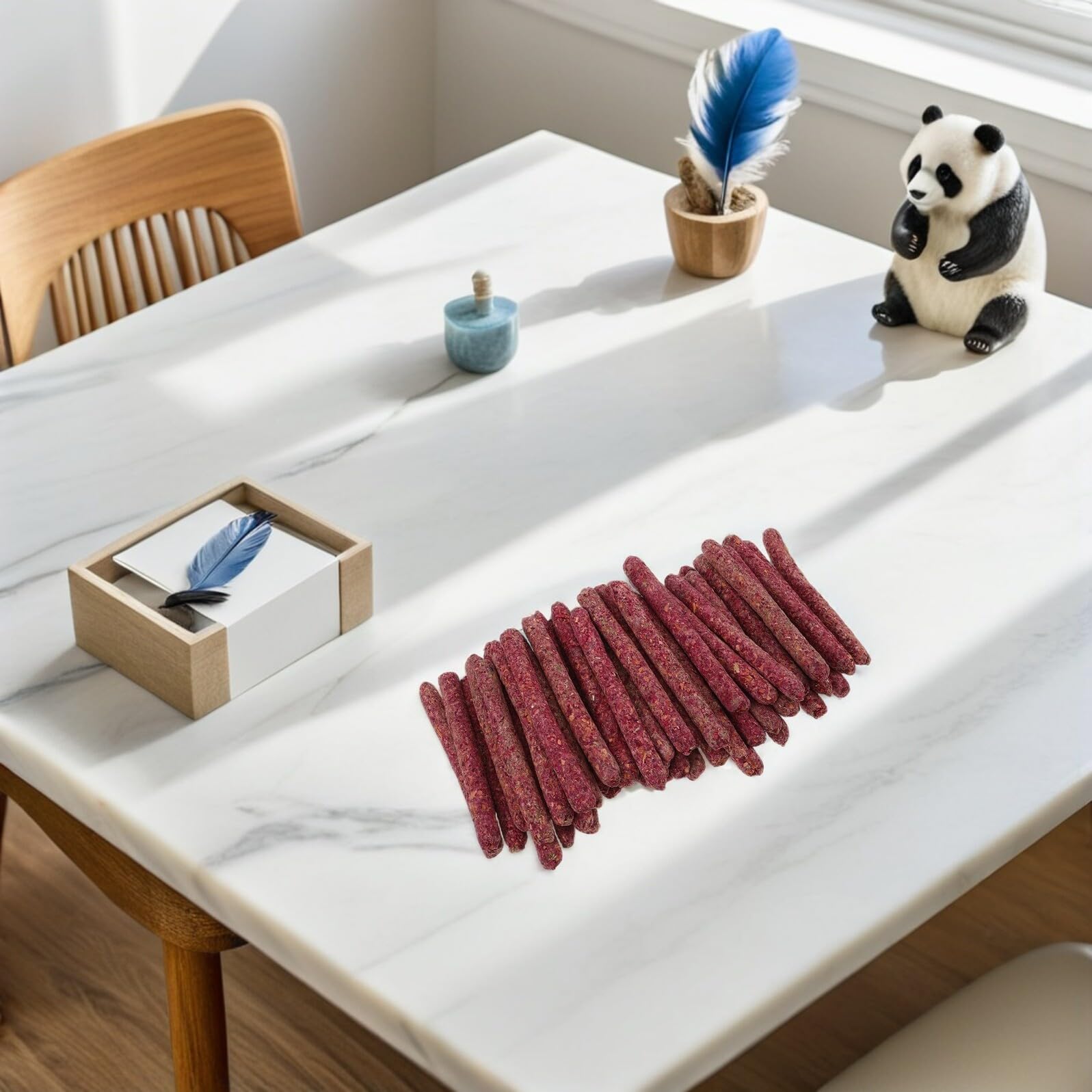 Bâtonnets à Mâcher pour Lapins et Petits Animaux – Friandises Dentition Naturelles en Foin de Luzerne et Pétales de Rose – 500 G – Jouets à Mordiller pour Chinchillas Cobayes et