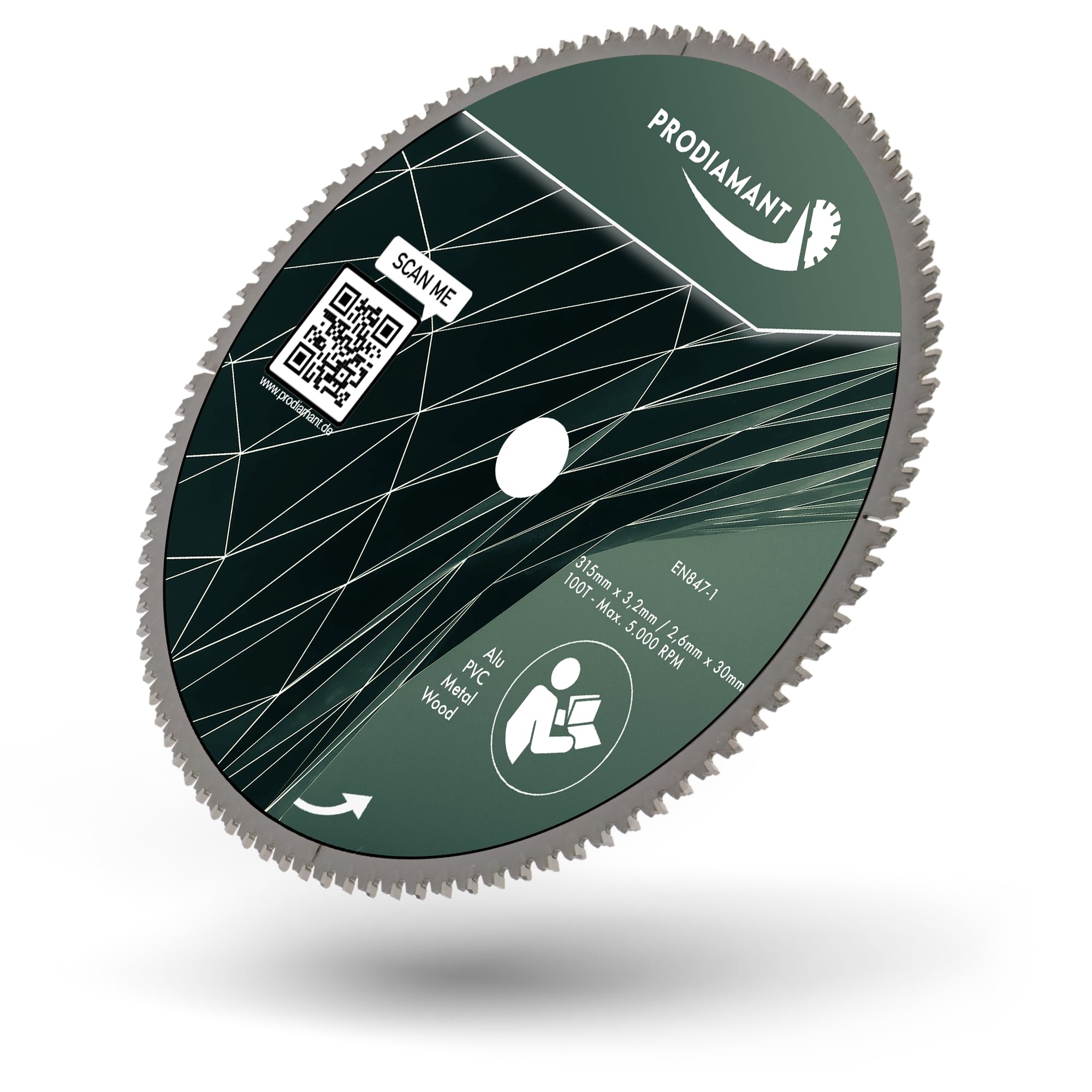 PRODIAMANT HM TCT Hoja de sierra circular 315 x 30 mm - multiuso para madera, aluminio, plástico y laminado, compatible con sierra de mesa