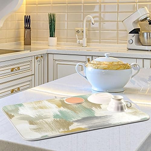 Miniatura 6 de Geometric Pattern Multicolored Drying Dish Mat Dish Draining Mat For Kitchen Counter Kitchen Countertop Mat Tapete Para Cocina 16'' x 18''