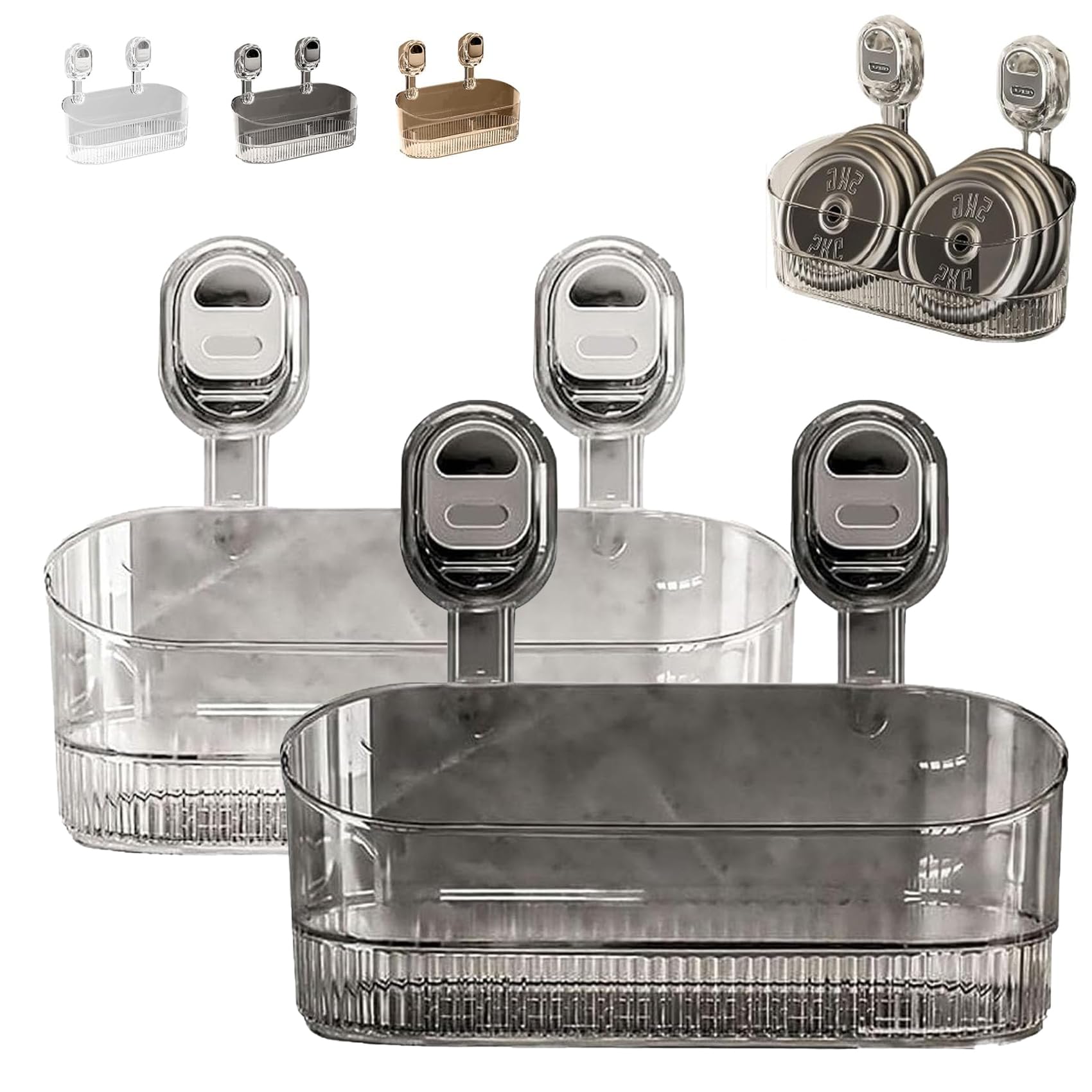 No Drill Bathroom Drain Rack 2026 New No-Drill Bathroom Suction Storage Box Large Capacity Strong Load-Bearing For Shower