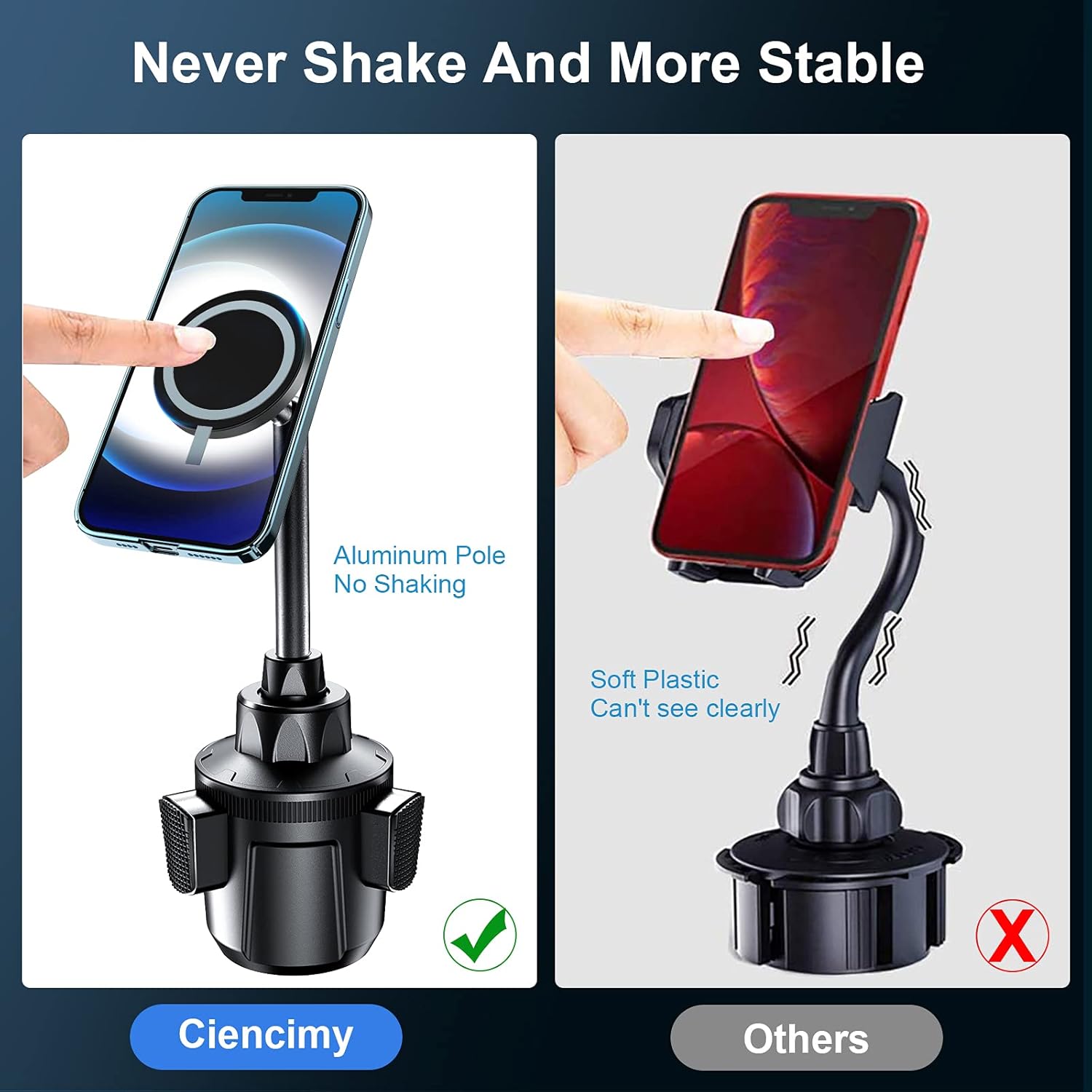 Car Cup Holder Phone Mount Compatible with iPhone 12/12 Pro/12