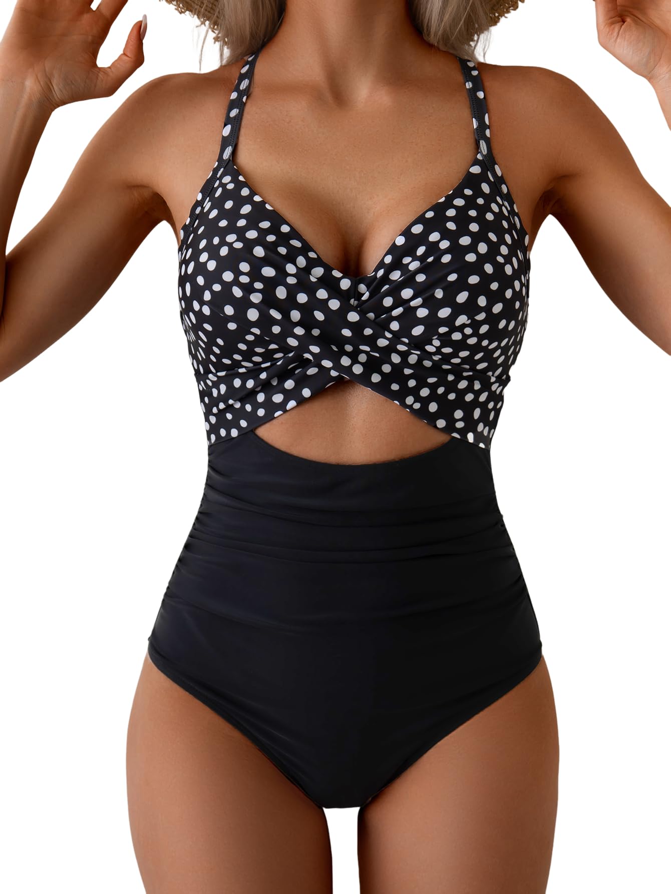 Photo 1 of MEDIUM- Eomenie Women's Tummy Control One-Piece Swimsuit with Cutout
