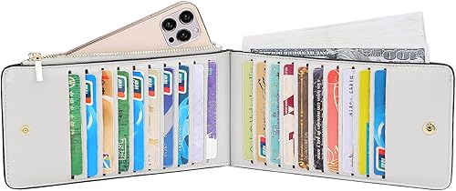 Miniatura 3 de YALUXE Women's Wallet RFID Blocking with 20 Card Slots Cash Holder Zipper Pocket for Phone PU Leather