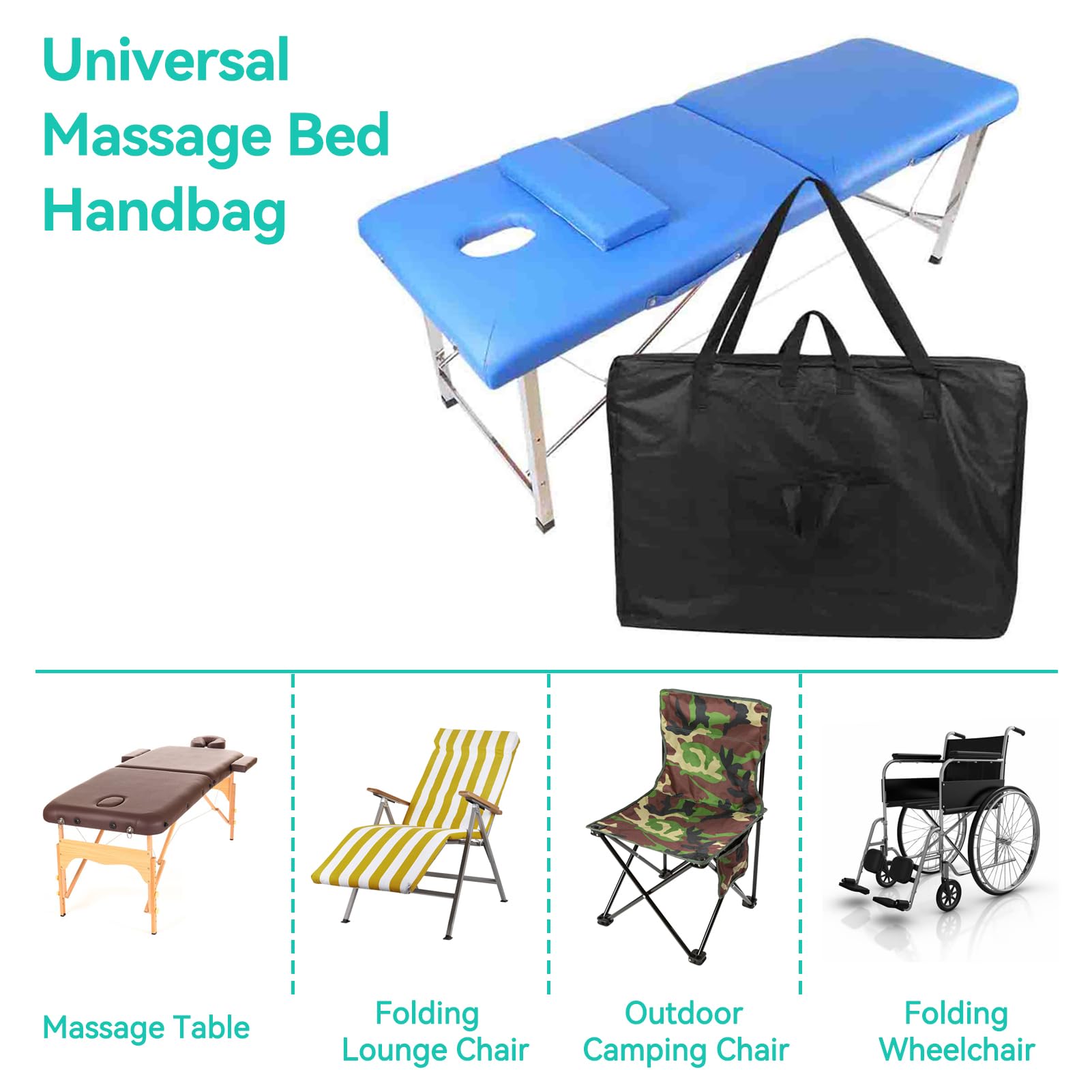 Estuche De Transporte para Camilla De Masaje, Bolsa De Transporte para Mesas De SPA Portátiles 90 X 62 X 18 Cm/35,4 X 24,4 X 7,1 Pulgadas Bolsa De Hombro para Cama De Masaje para Masajista(Negro)