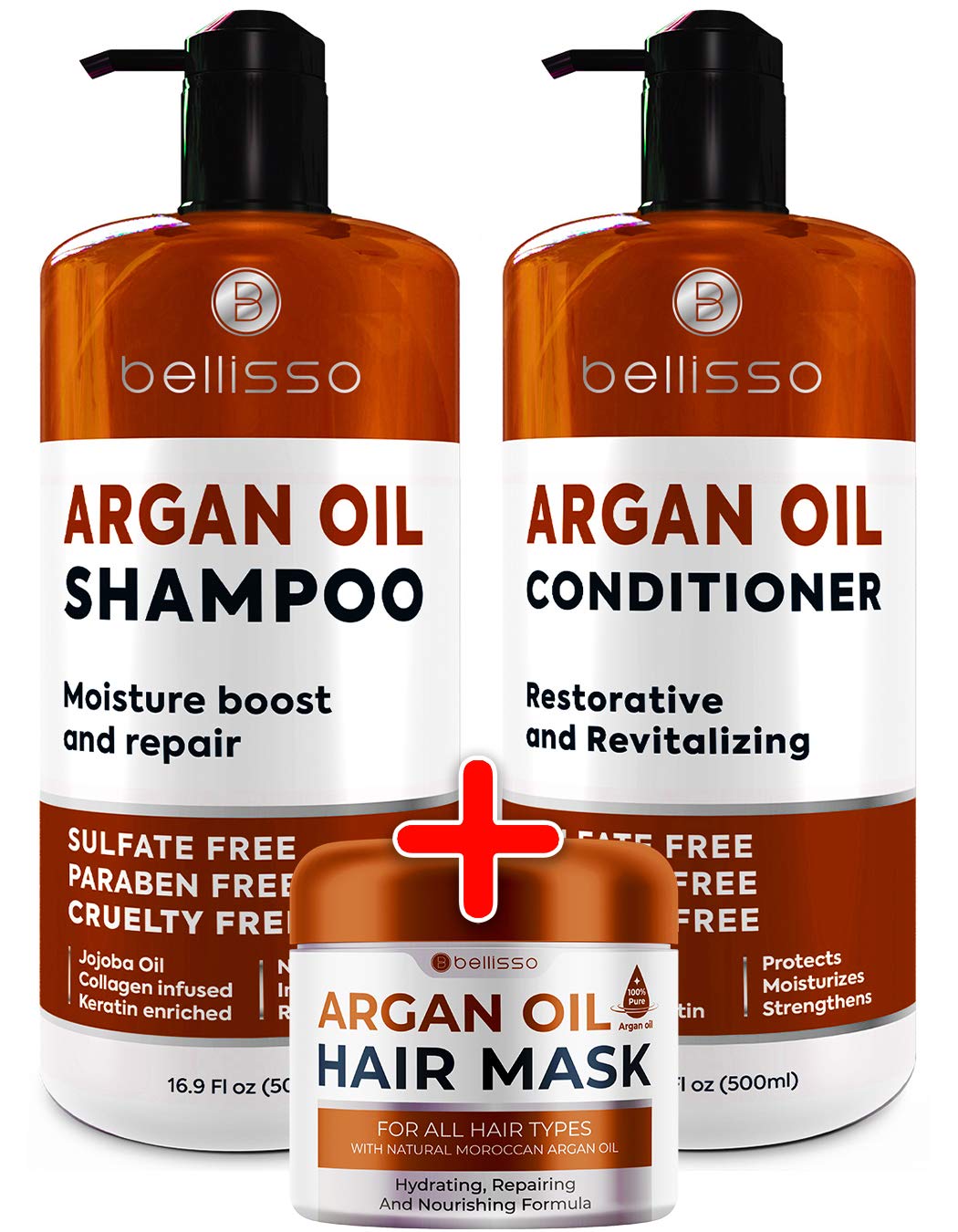 BELLISSOMoroccan Argan Shampoo, Conditioner Set and Hair Mask