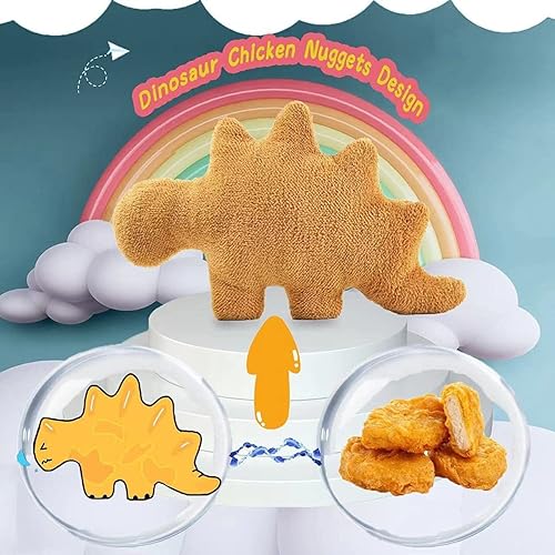 Miniatura 5 de voiv Dino Nugget Pillow - Party Decorations and Birthday Decorations with Chicken Nugget Plush Toys, Creative Gifts for Boys and Girls (Stegosaurus)