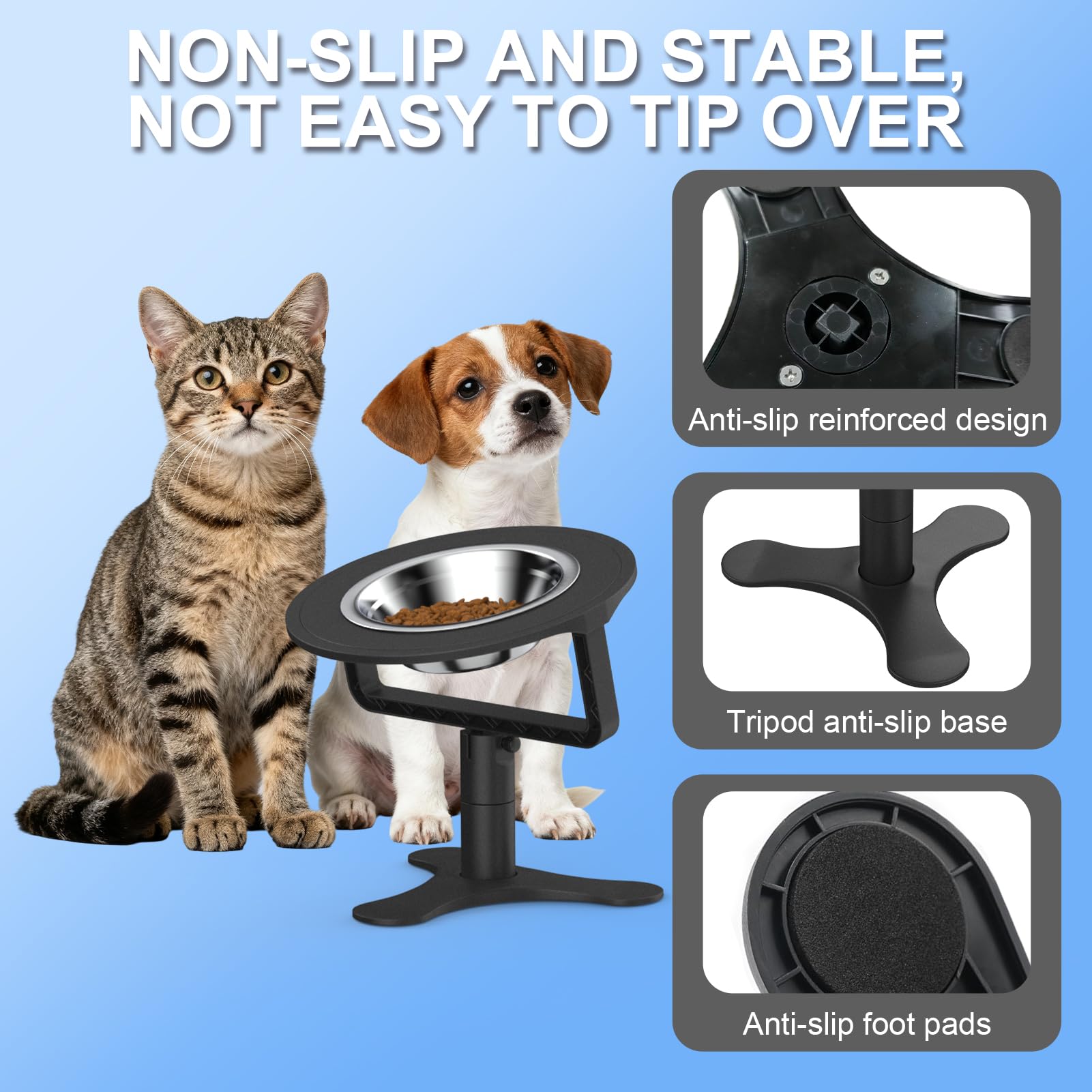 MyHommies Ciotole per Gatti Rialzate e Inclinate a 15° - Doppia Ciotola Gatto in Acciaio Inox con Tappetino in Silicone Antiscivolo - Set Comedero Ergonomico per Gatti - Facile da Pulire MyHommies Ciotole per Gatti Rialzate e Inclinate a 15° - Doppia Ciotola Gatto in Acciaio Inox con Tappetino in Silicone Antiscivolo - Set Comedero Ergonomico per Gatti - Facile da Pulire