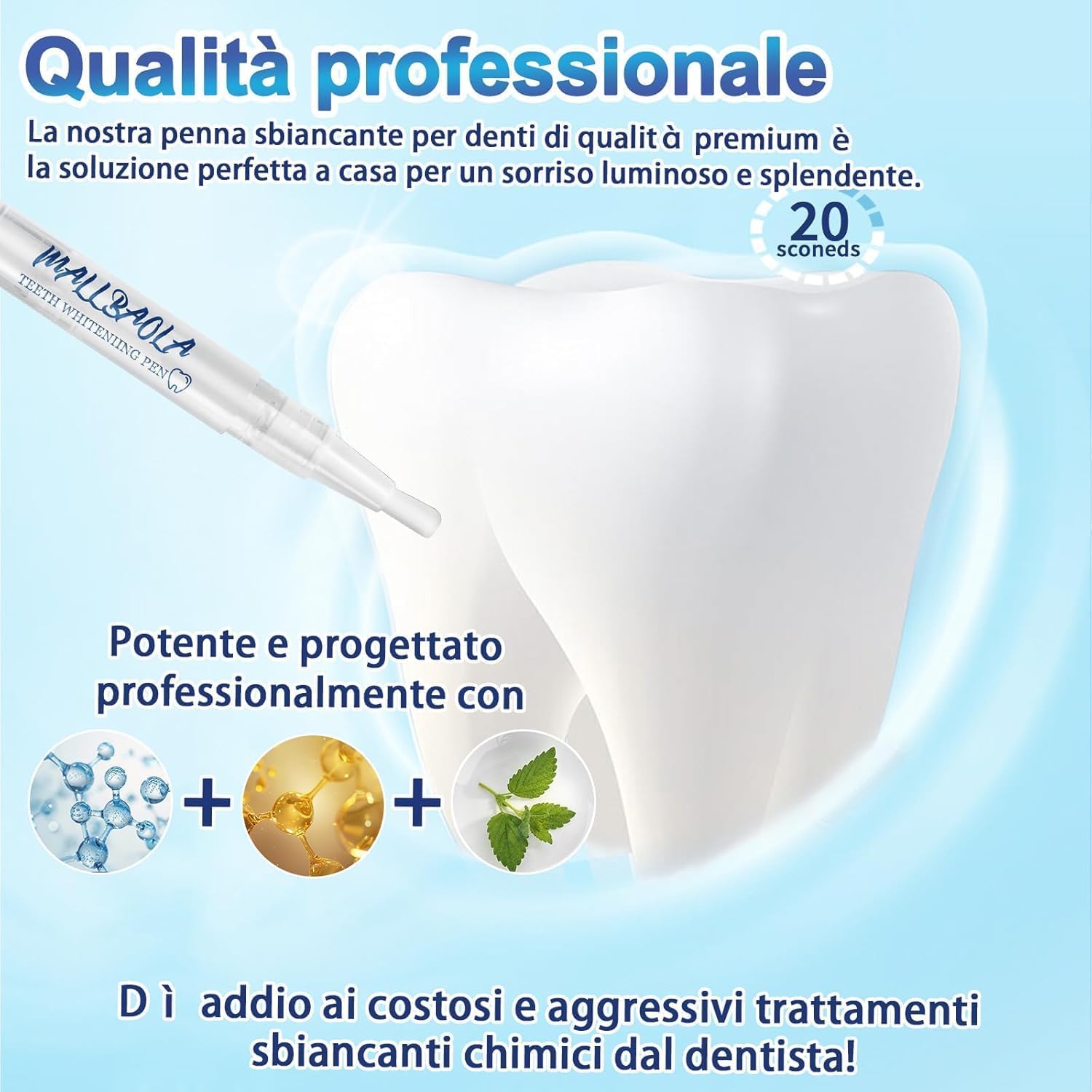 Penna Sbiancante Denti(4 Penna), Kit Sbiancante Denti Immediato, Gel Sbiancante Denti, Effetto Sbiancante Immediato, Efficace che Rimuove Macchie e Ingiallimento, Facile da Usare