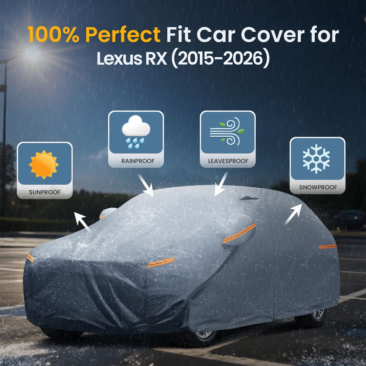 Waterproof RX350 RX 350 RX300 330 350L 2015-2026 Car Cover with Breathable Vents 2025 Upgrade Premium Covers with — view 3