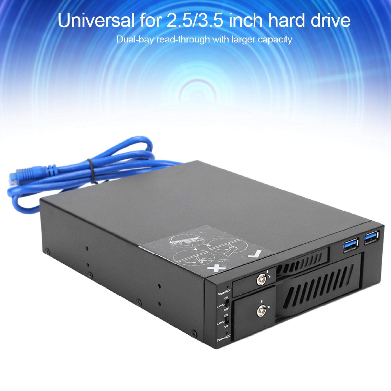 Icy Dock Rack Rimovibile, backplane Cage, Hot Swap Rack Case per 2 HDD Icy Dock Rack Rimovibile, backplane Cage, Hot Swap Rack Case per 2 HDD