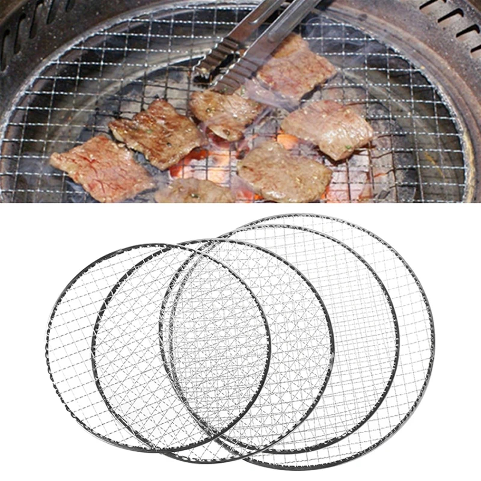 Artykuły do ​​pieczenia, Ruszty Ruszty Grillowe Koszyki Siatki Siatka Mięso Ryby Warzywa Narzędzie do grillowania na kempingu Akcesoria na imprezę(30cm)