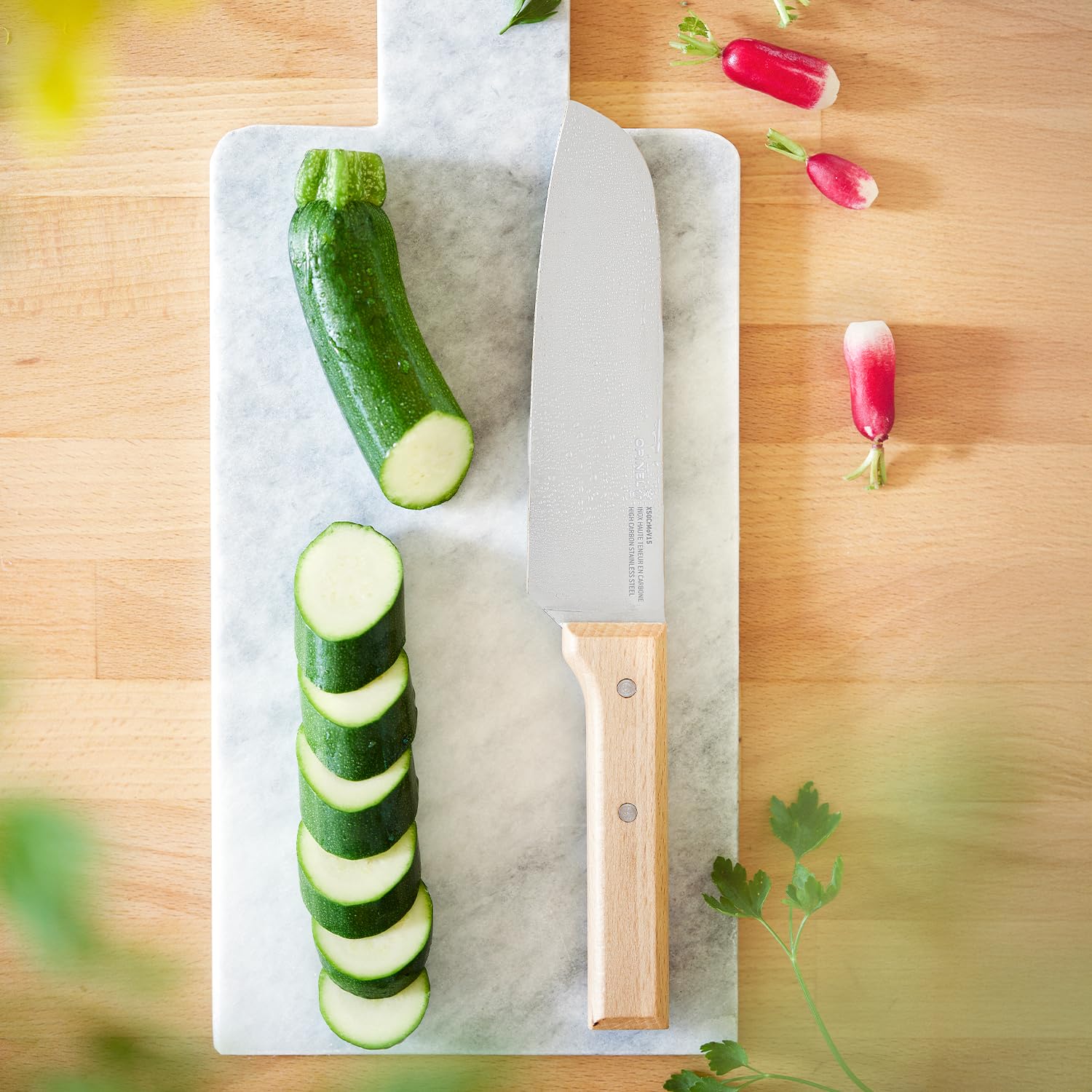 Opinel 1819 Parallele Santoku Messer, Mehrfarbig, One Size