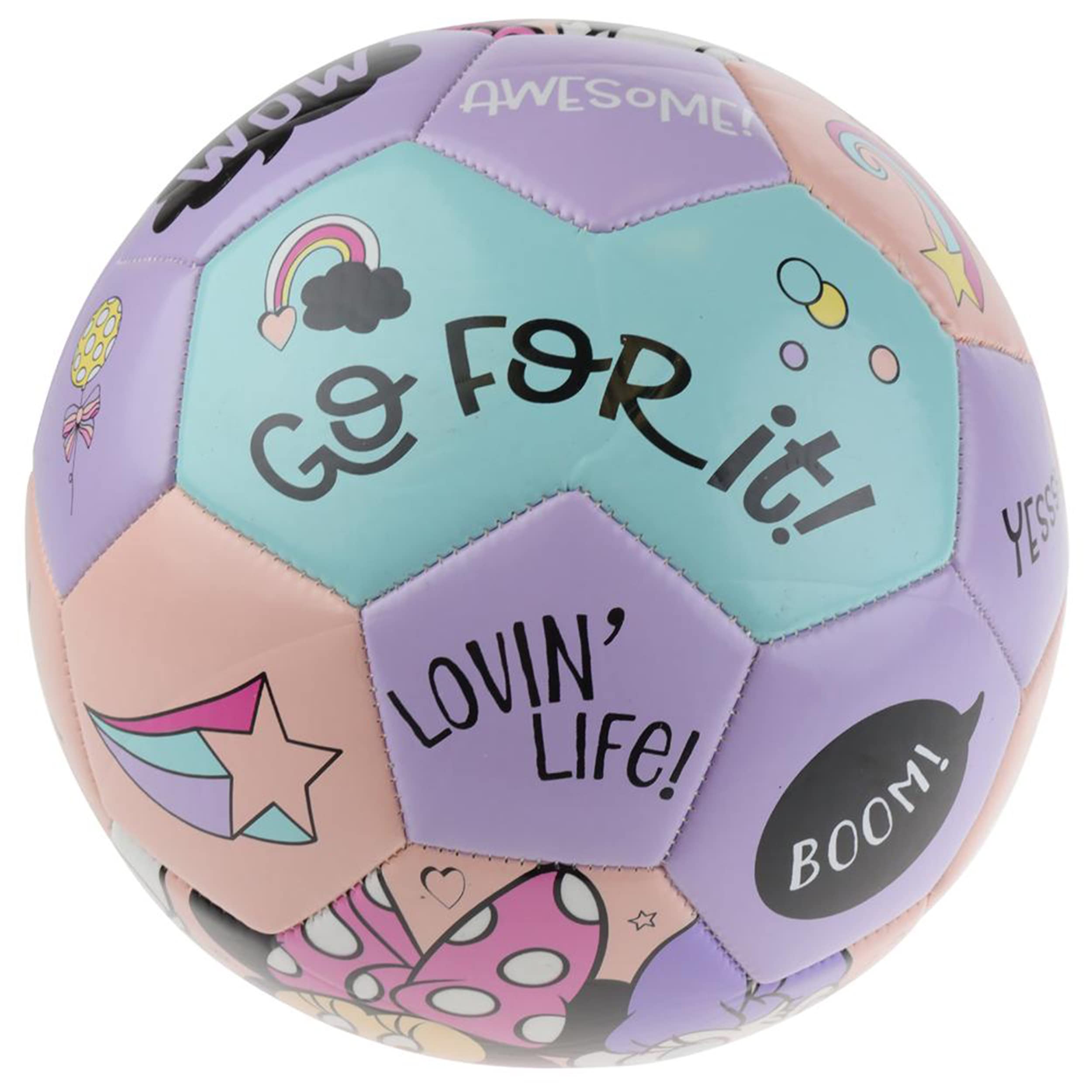 Capelli Sport Disney Minnie Mouse Soccer Ball, Daisy Duck and Minnie Mouse BFF Youth Kids Soccer Ball, Multi, Size 5