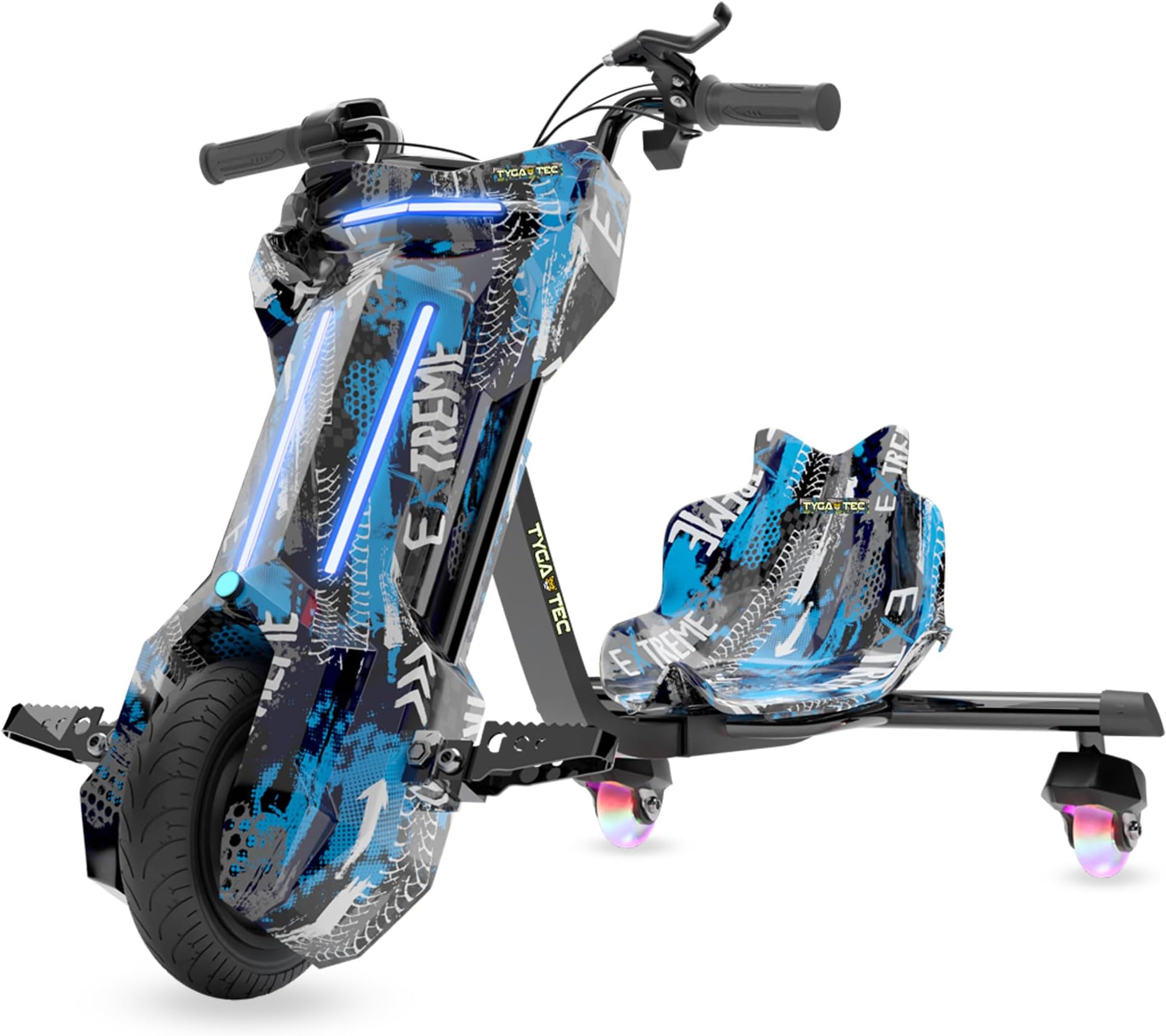 Tygatec 3-Wheel Drifter with LED Lights and Bluetooth for Kids Ages 6+Years,15 km/h Top Speed, 3-Hour Charge, 75 kg Weight Capacity