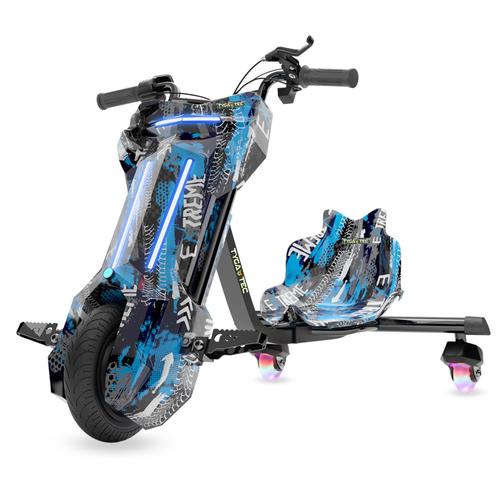 Tygatec 3-Wheel Drifter with LED Lights and Bluetooth for Kids Ages 6+Years,15 km/h Top Speed, 3-Hour Charge, 75 kg Weight Capacity