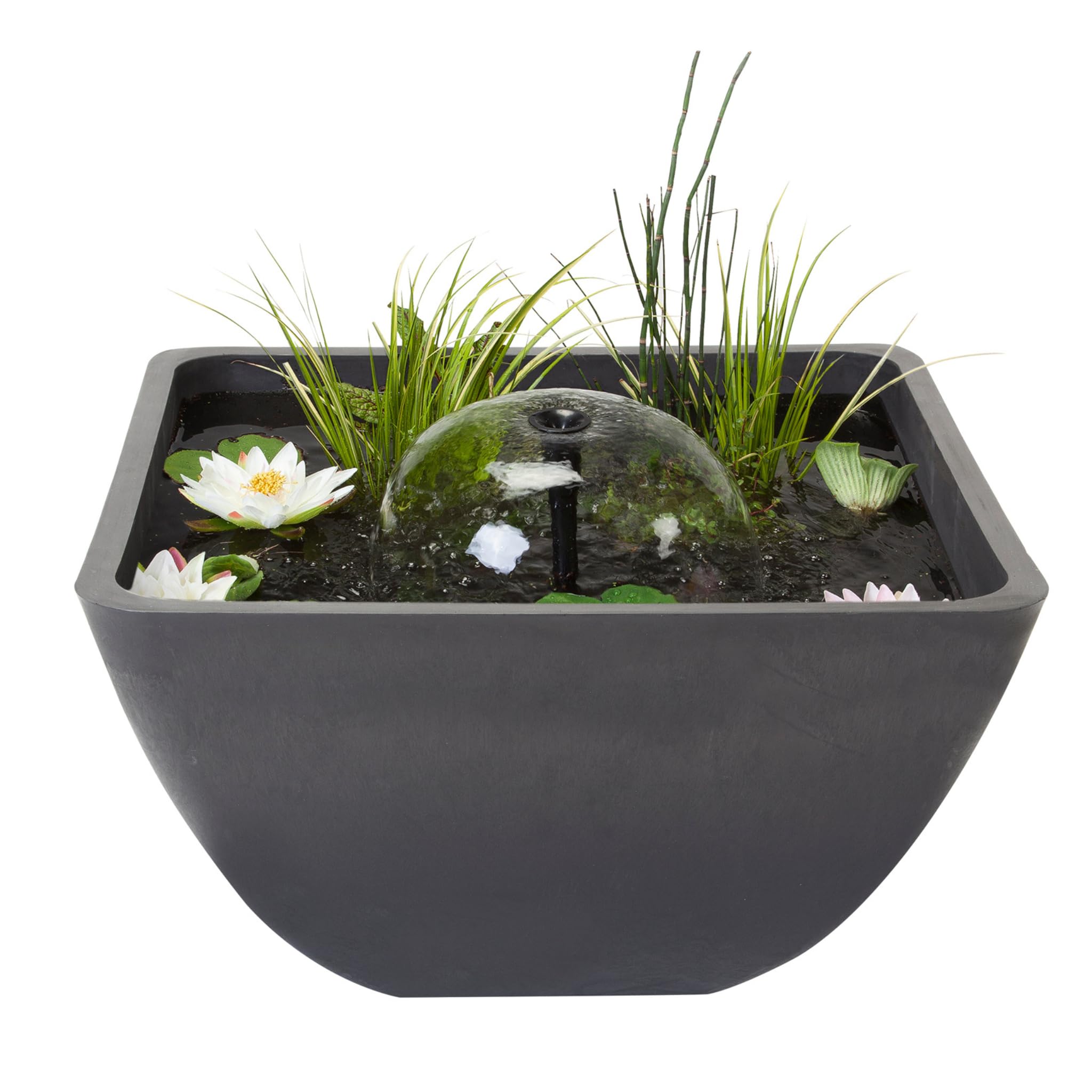 Velda Black Fountain Pond Bowl 75 X 75 X 35 Cm With Pump And Plant Basket