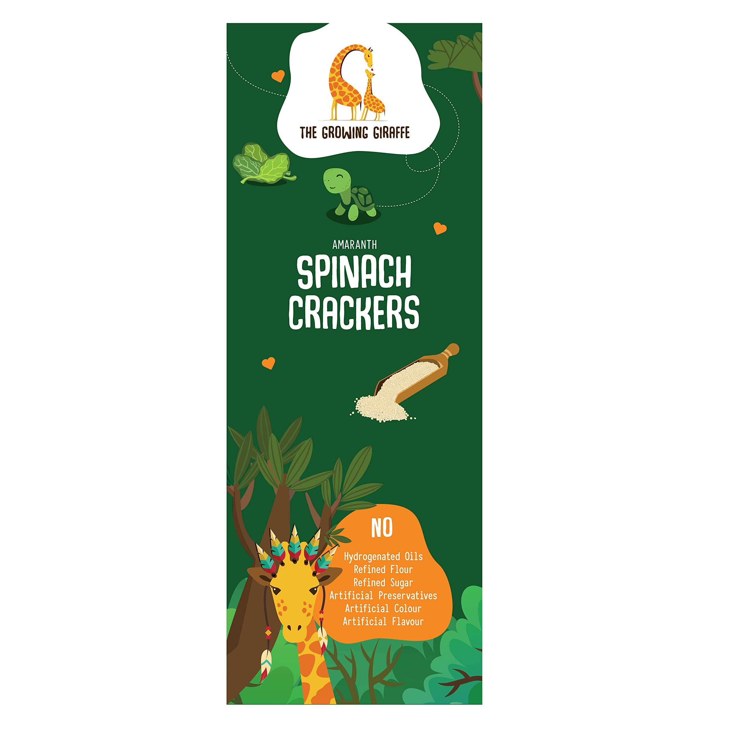 The Growing Giraffe Amaranth Spinach Crackers, A Healthy, Nutritional & Tasty All Day Snacks for Kids & Adults - 100 Grams (Pack of 1) (B09JZGHWBY) Amazon Price History, Amazon Price Tracker