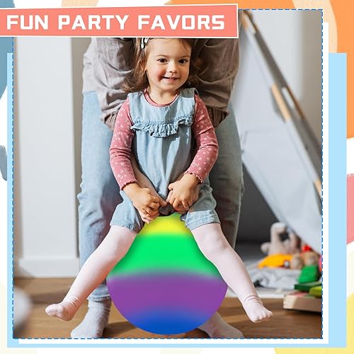 Miniatura 6 de Poen 2 bolas de salto de 18 pulgadas con bomba de aire, pelota inflable con asa, bola de salto para niños, pelota de ejercicio para más de 6 años