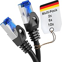 KabelDirekt – 5x 1,5m – Câble Ethernet, Câble Réseau, RJ45, LAN, disponible en 0,25-30m (10Gbps, Vitesse de fibre optique pour les réseaux Gigabit, commutateur, routeur, modem, noir, argent)