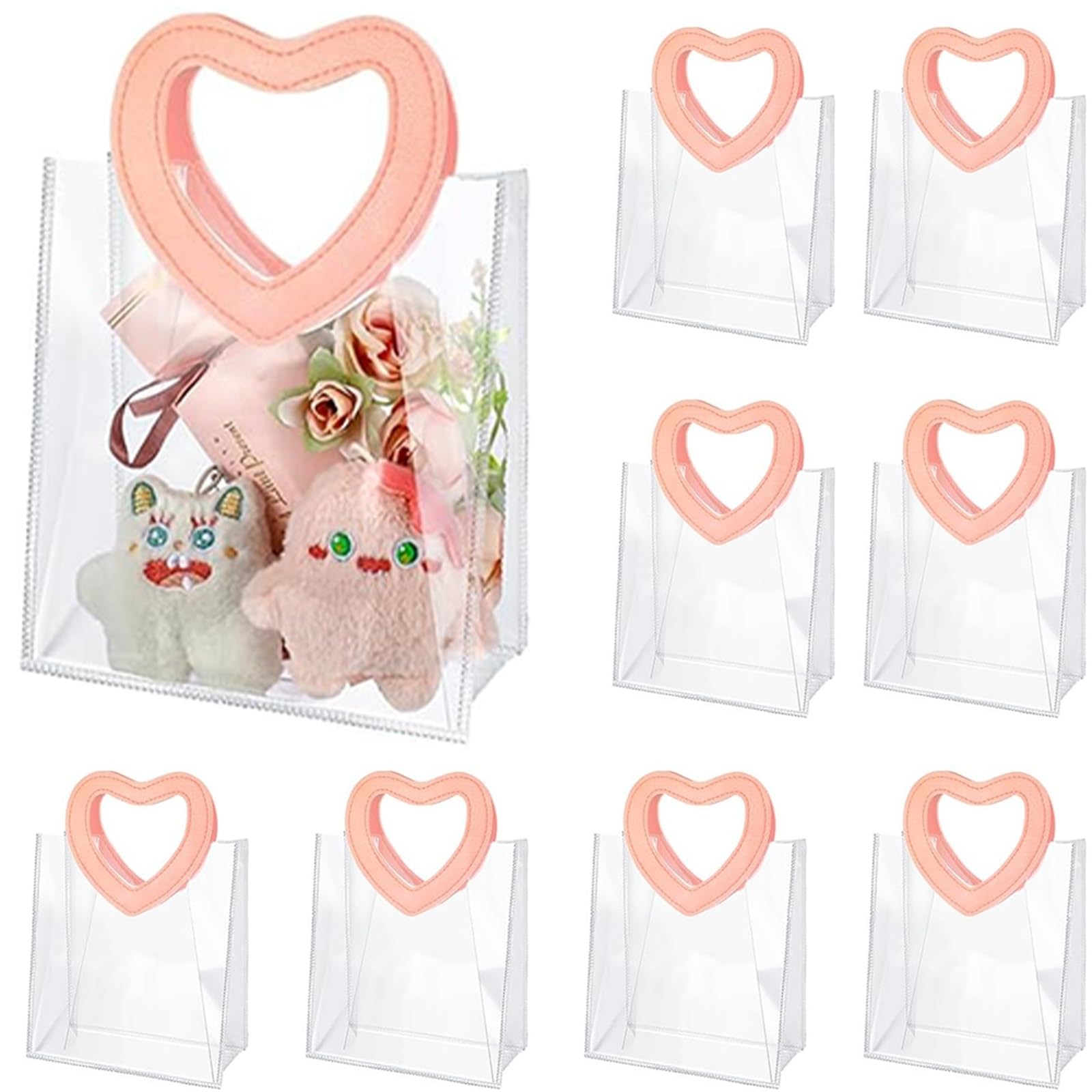 Bolsas de regalo 24 piezas, bolsa con asa en forma corazón para Fiestas