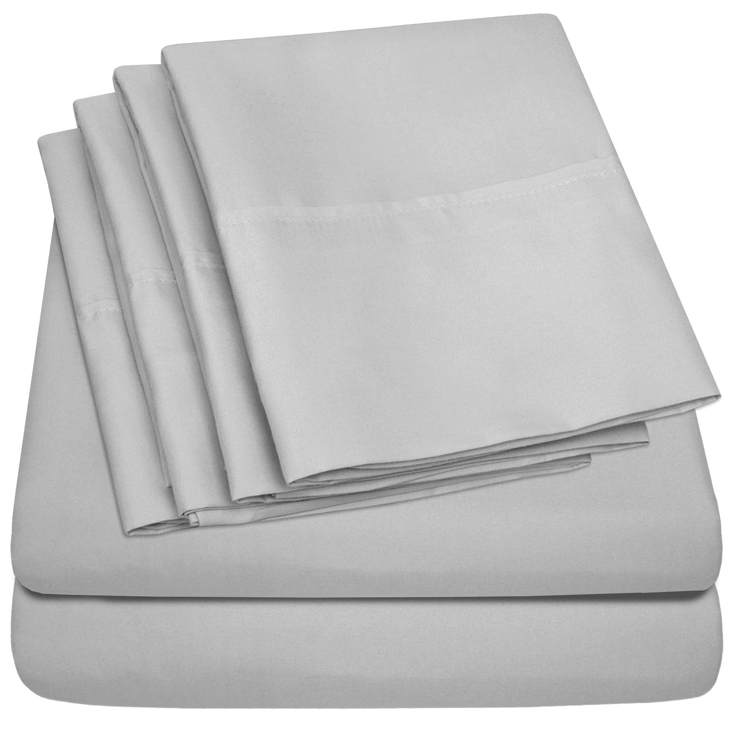 Sweet Home Collection 6 Piece 1500 Supreme Collection Brushed Microfiber Deep Pocket Sheet Set-2 Extra Pillow Cases, Great Value, Rv Short Queen,